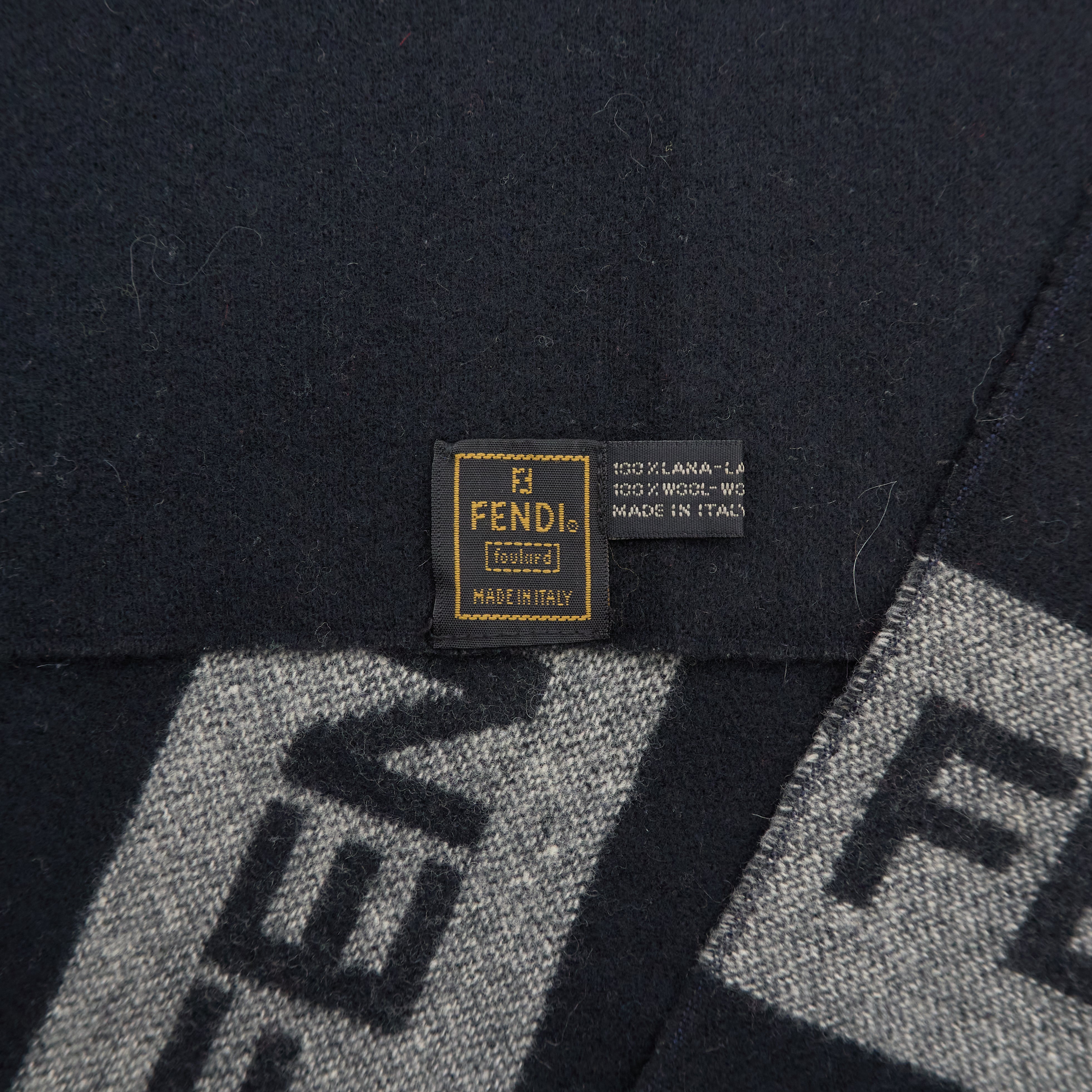 Fendi Black Wool Scarf