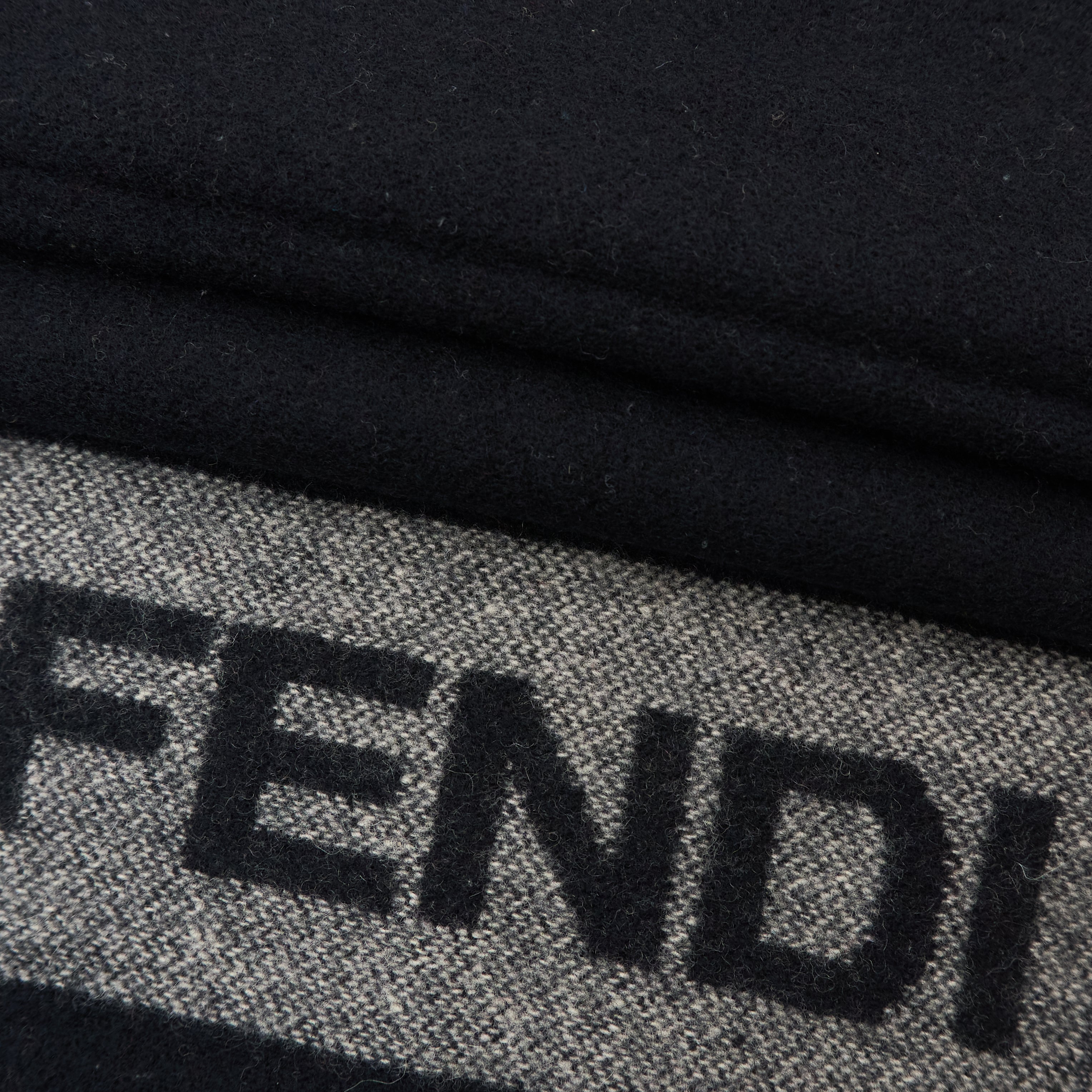 Fendi Black Wool Scarf