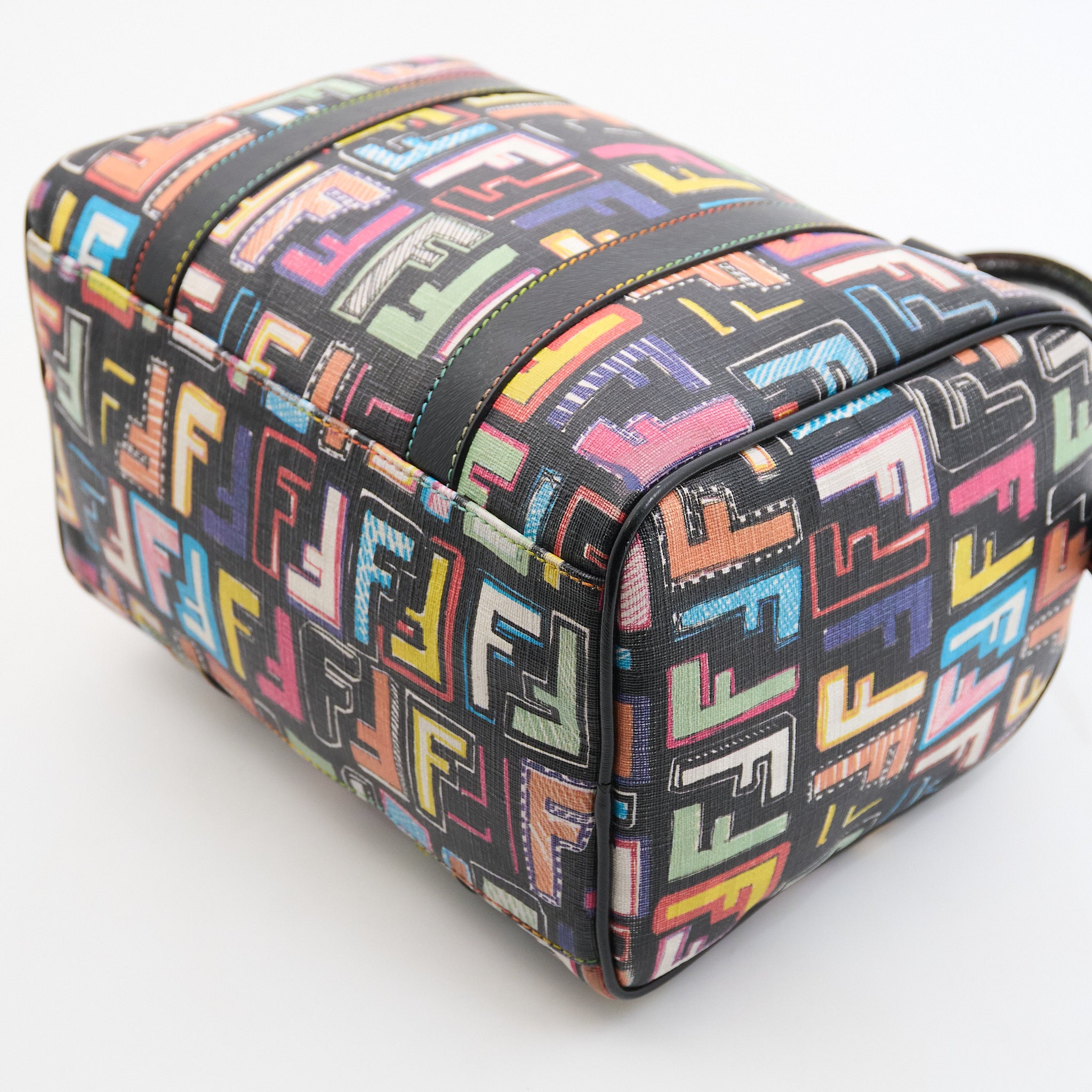 Fendi Canvas Boston Bag in Rainbow Monogram