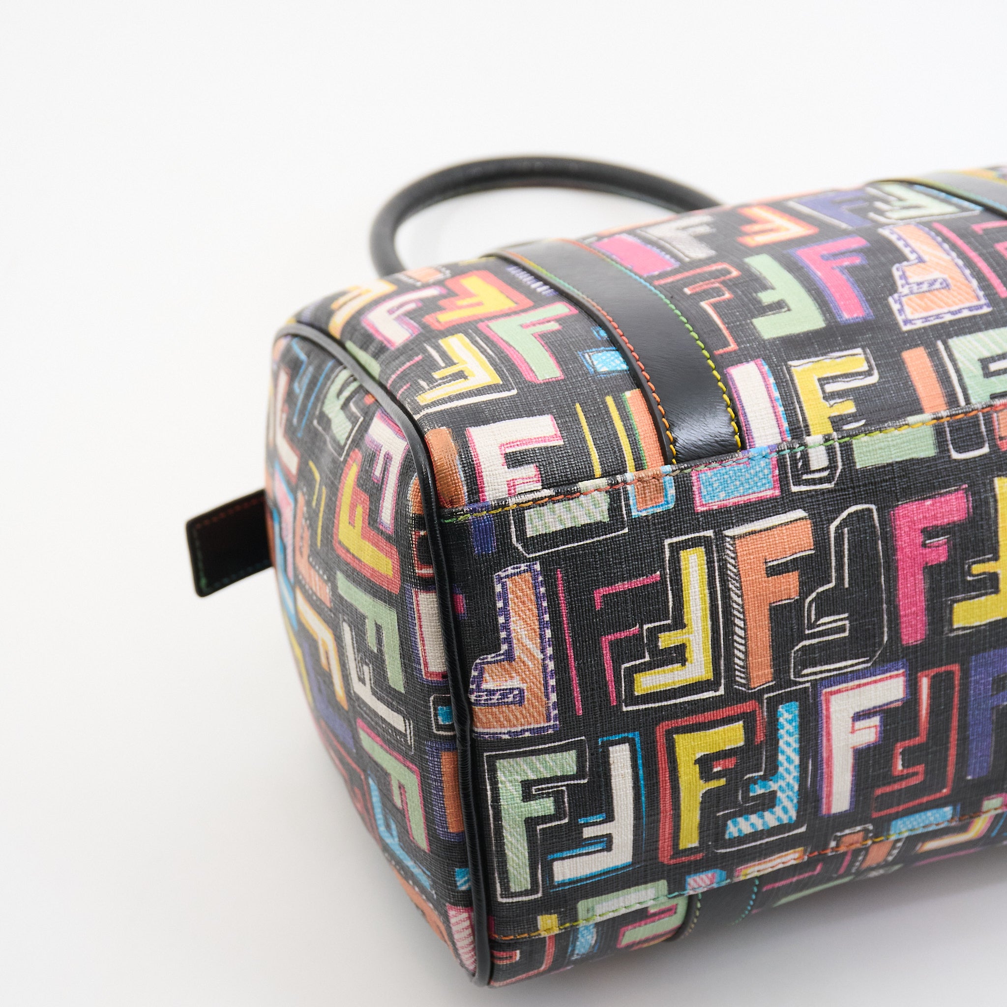 Fendi Canvas Boston Bag in Rainbow Monogram