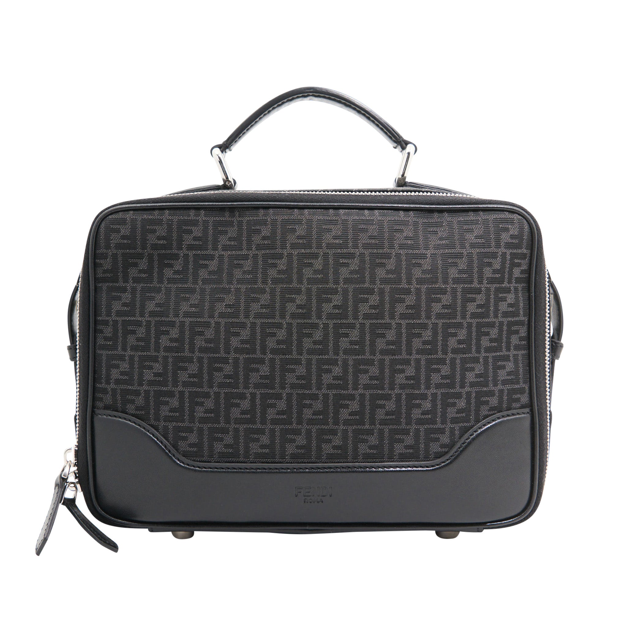 Fendi Canvas Monogram Pattern Work Bag in Black Monogram SHW