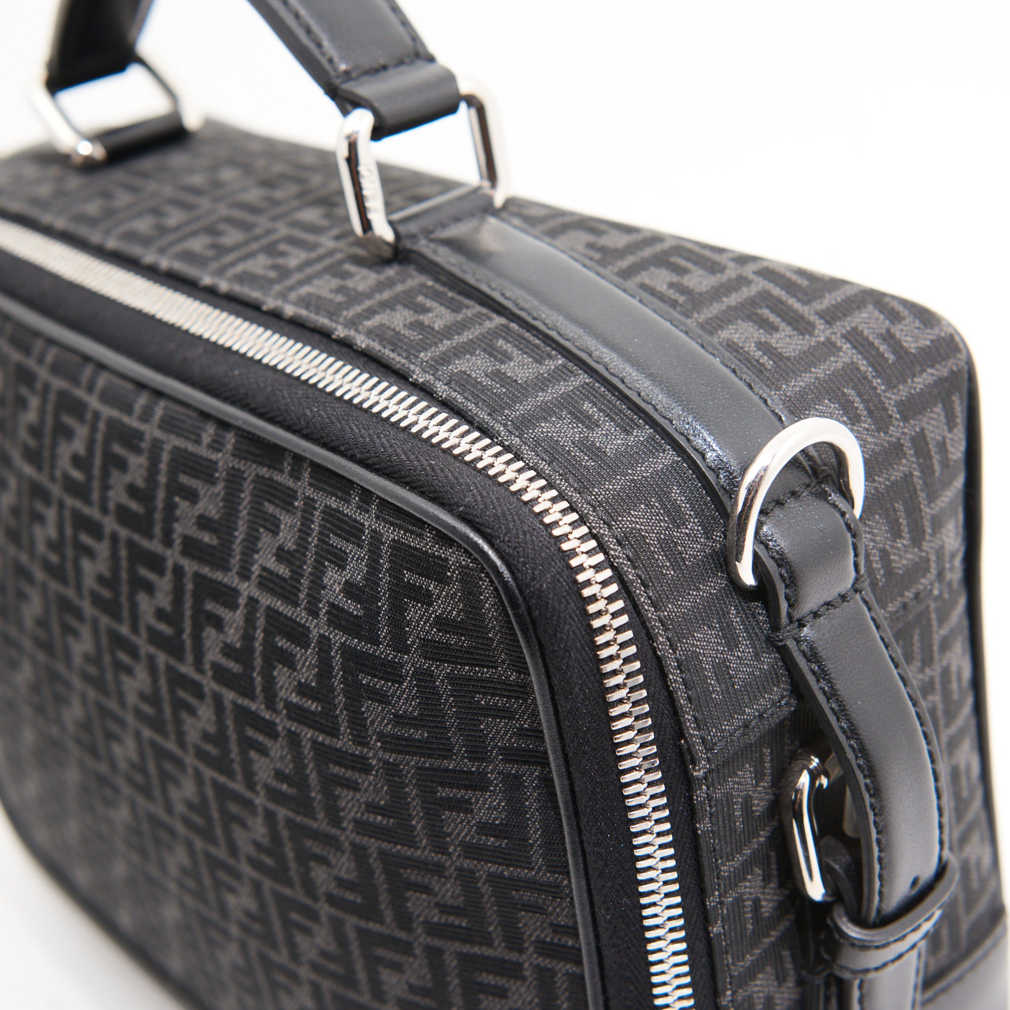 Fendi Canvas Monogram Pattern Work Bag in Black Monogram SHW