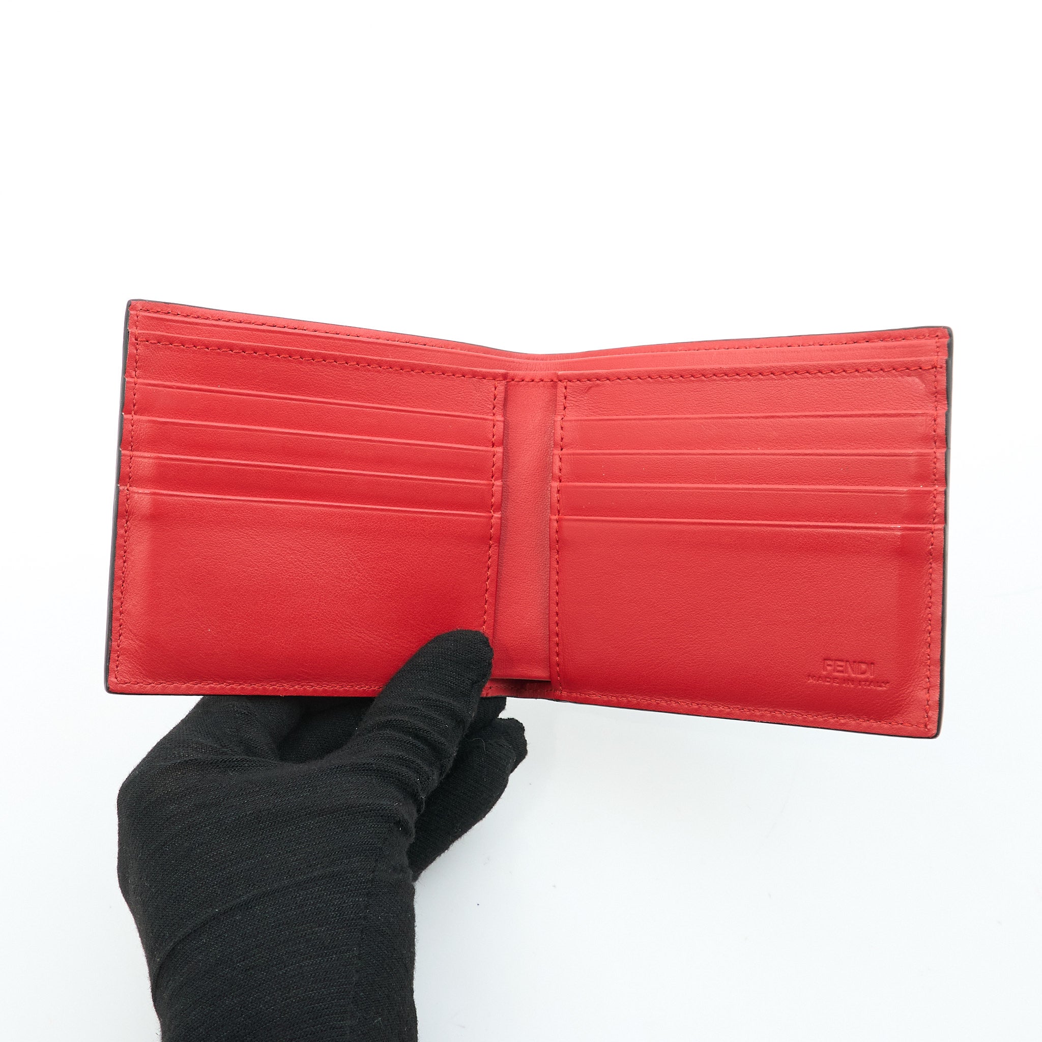 Fendi Monster Fold Wallet in Black Leather