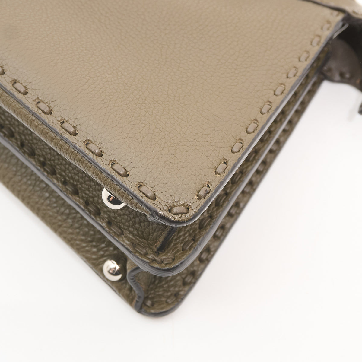 Fendi Peekaboo iSeeU Khaki Green Leather Tote
