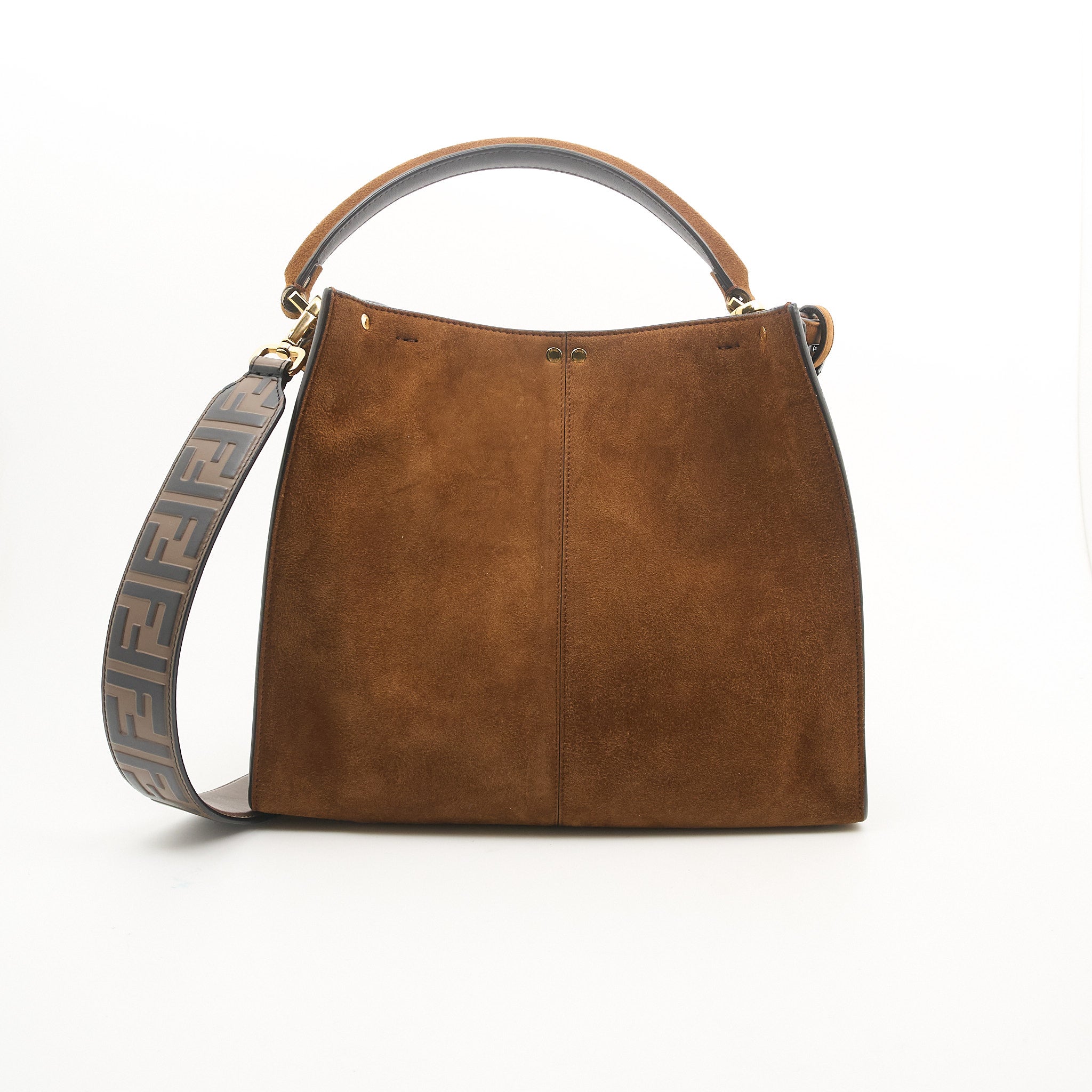 Fendi Peekaboo Tan Suede Leather