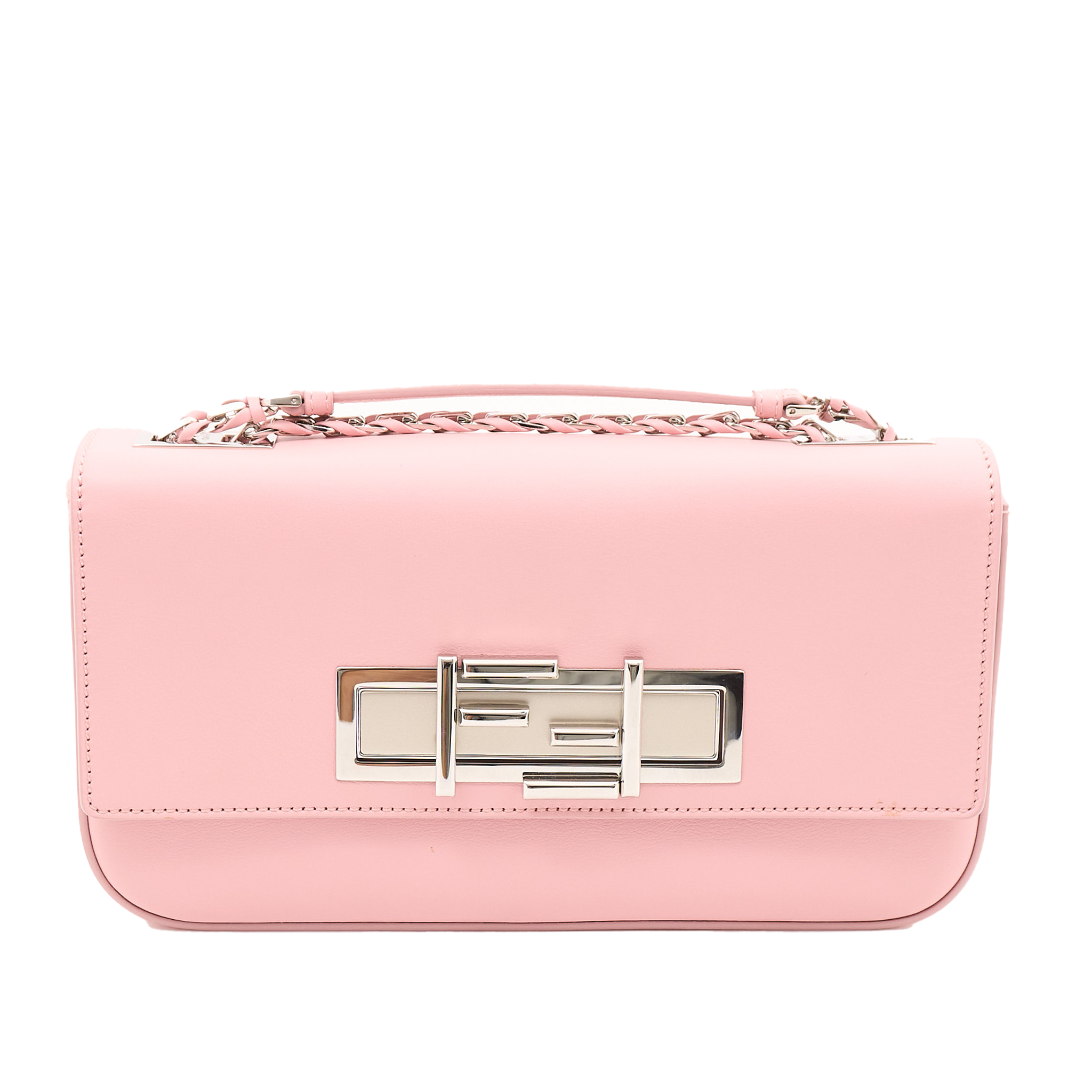 Fendi Pink Leather 3 Baguette Crossbody Bag