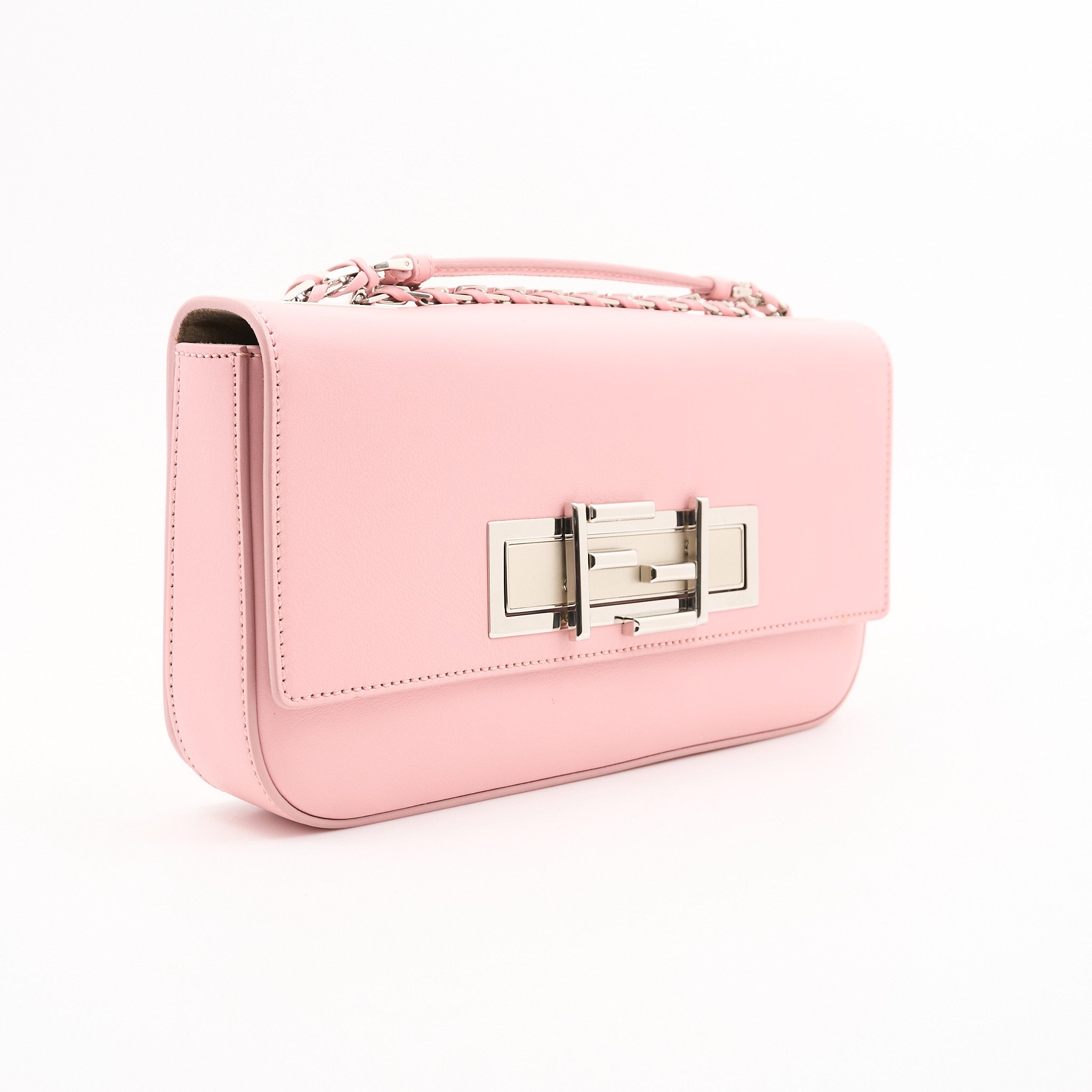 Fendi Pink Leather 3 Baguette Crossbody Bag