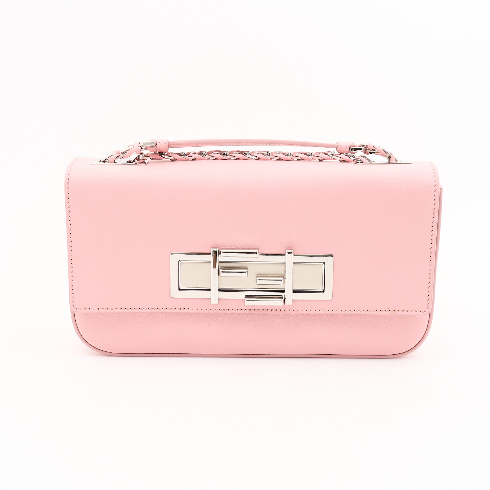Fendi Pink Leather 3 Baguette Crossbody Bag