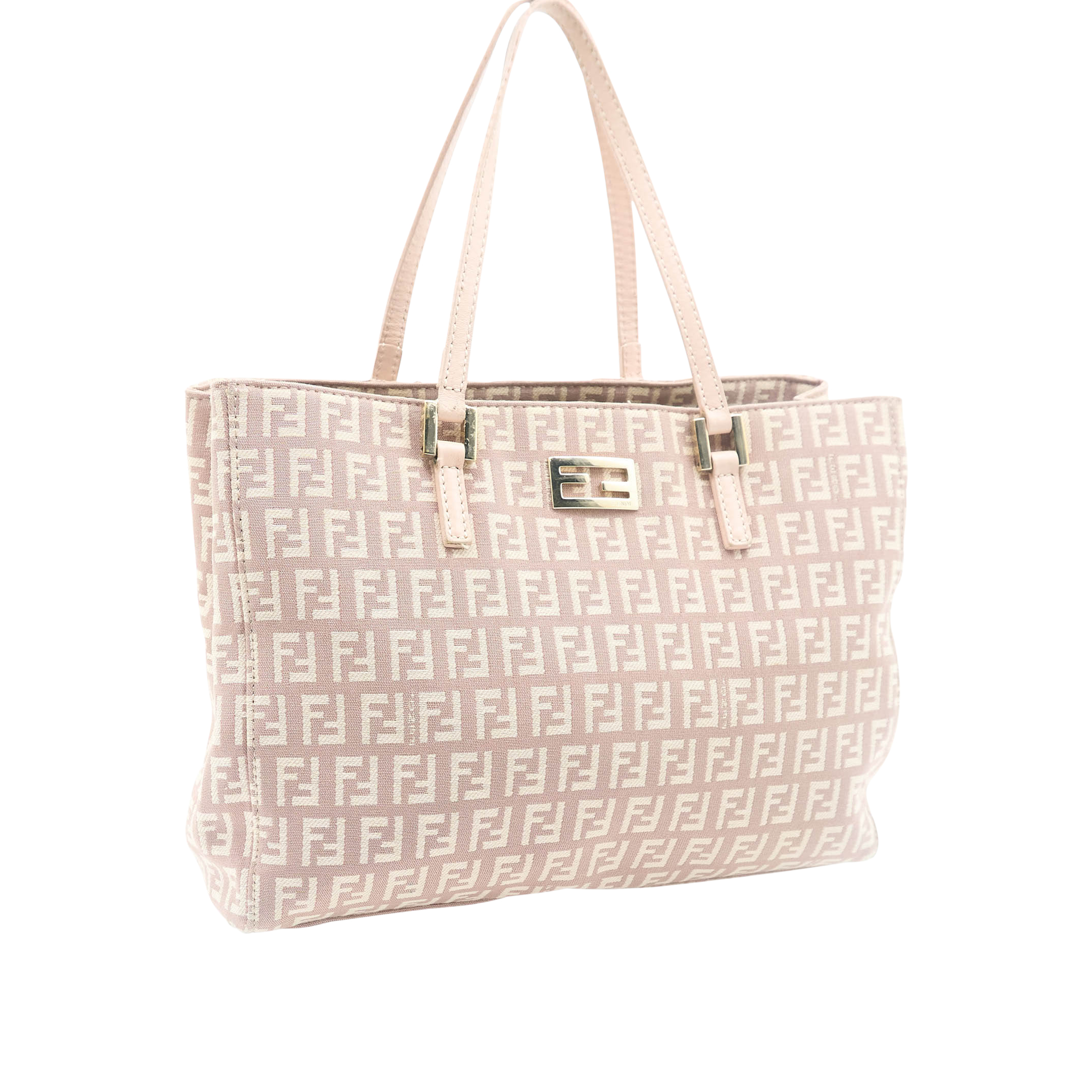 Fendi Pink Tan Zucca Tote Bag