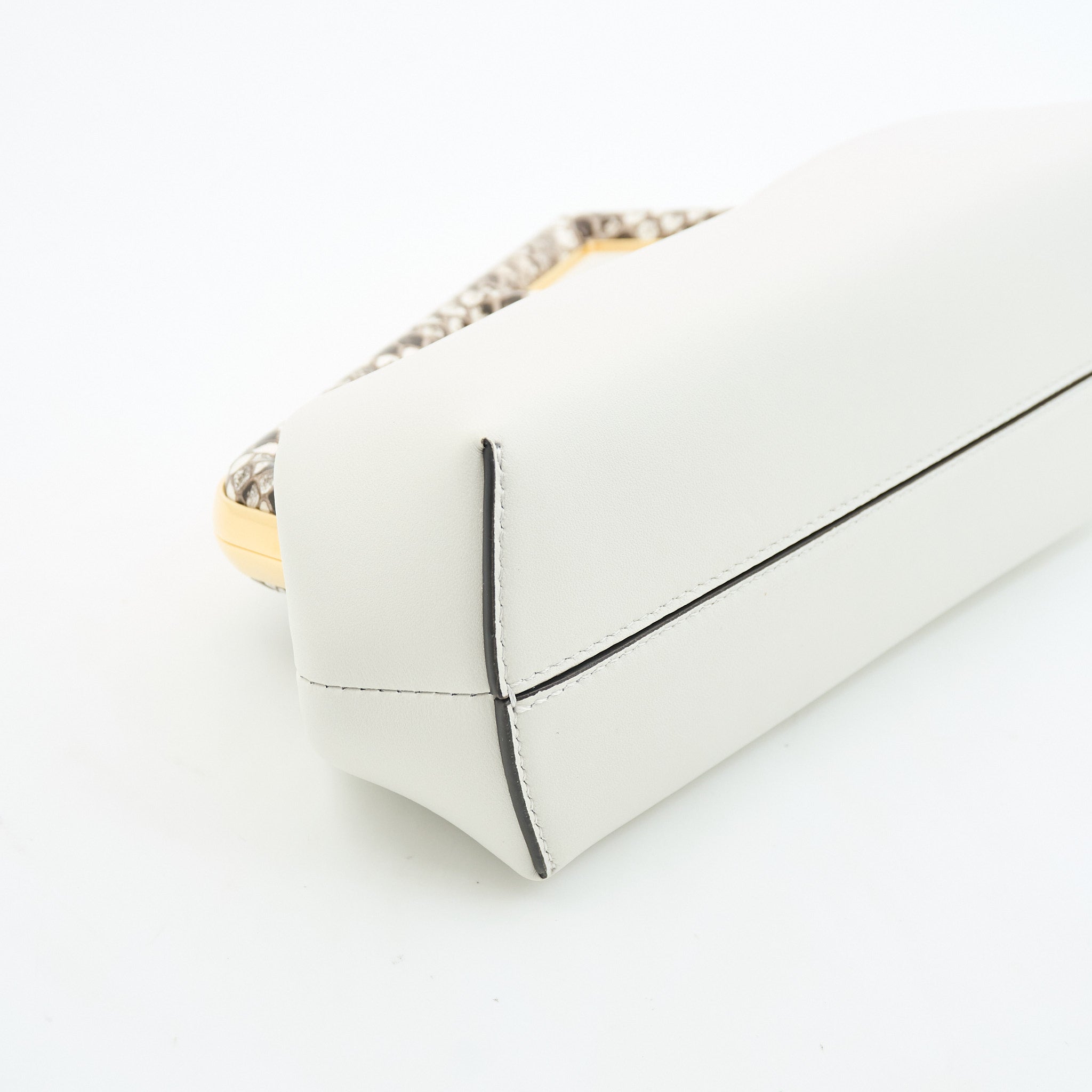Fendi First Clutch White & Python Leather