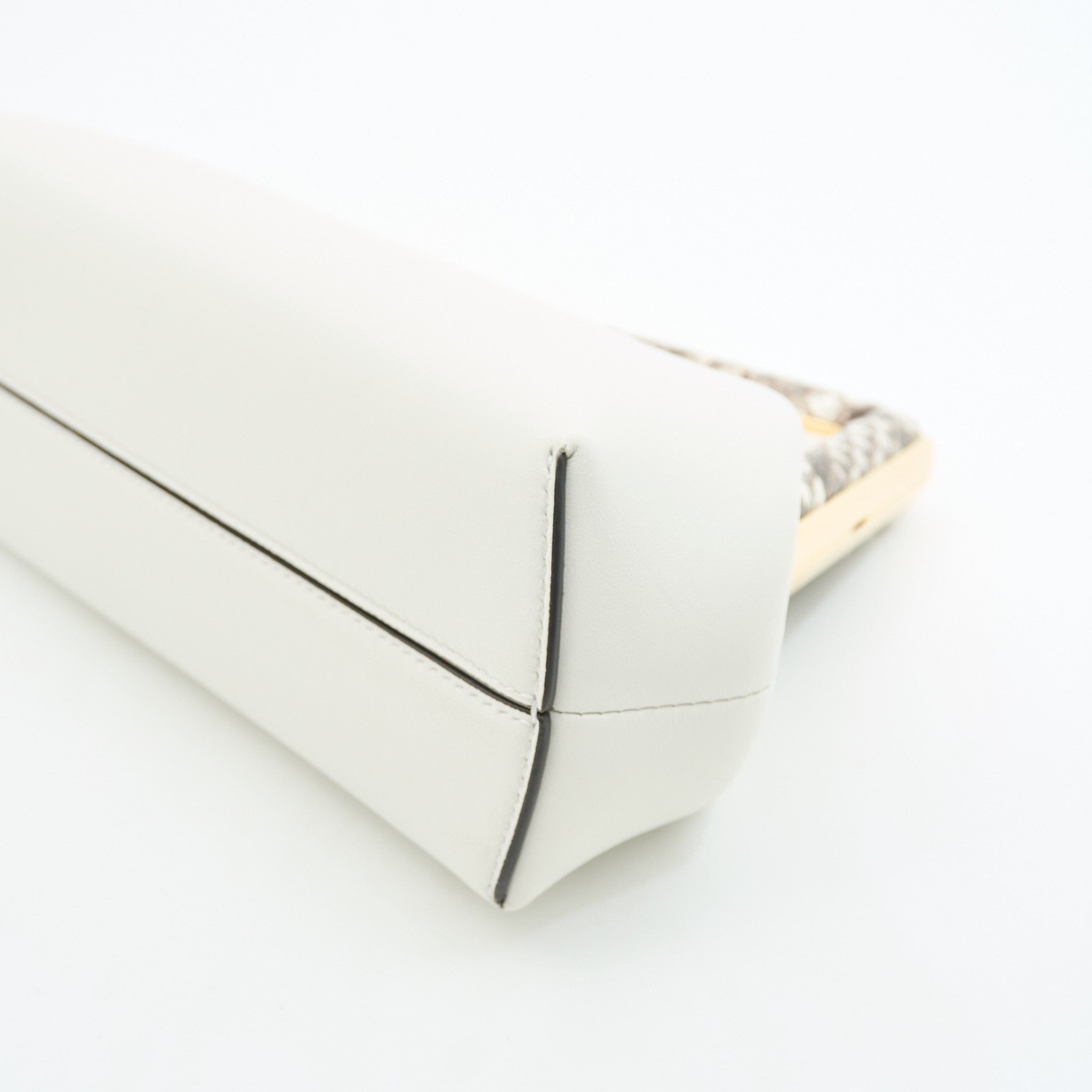 Fendi First Clutch White & Python Leather