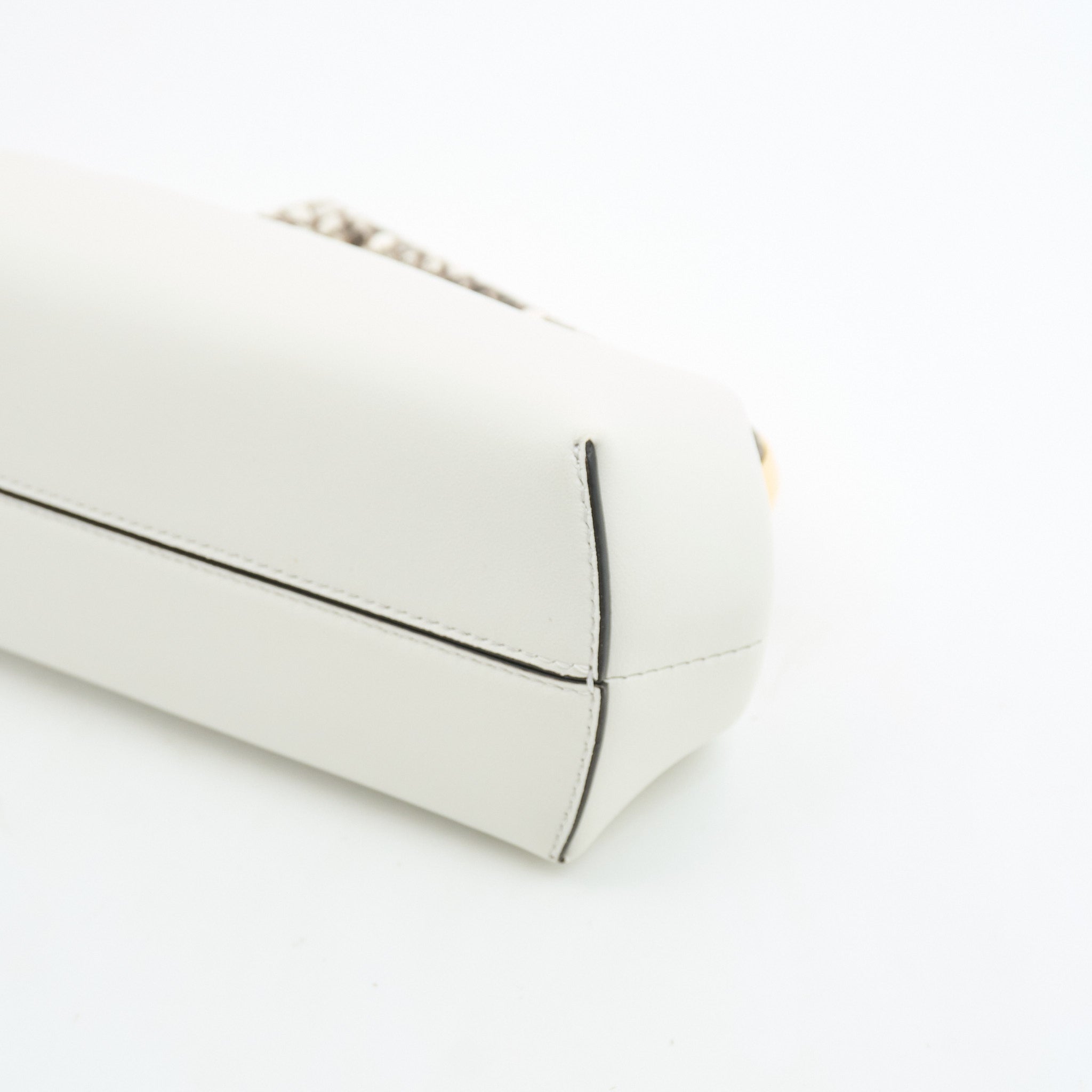 Fendi First Clutch White & Python Leather