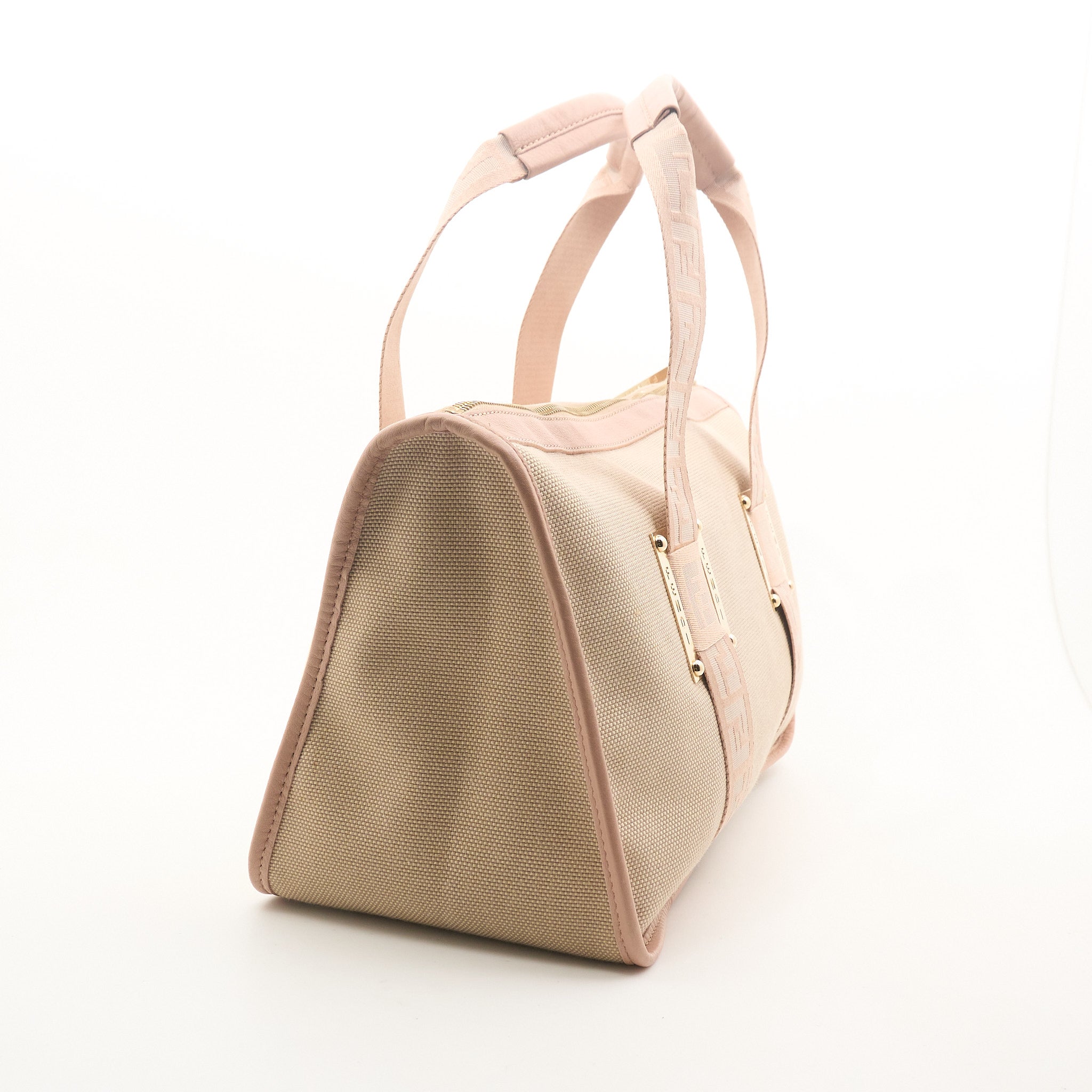 Fendi Canvas Beige & Pink Small Duffle Bag