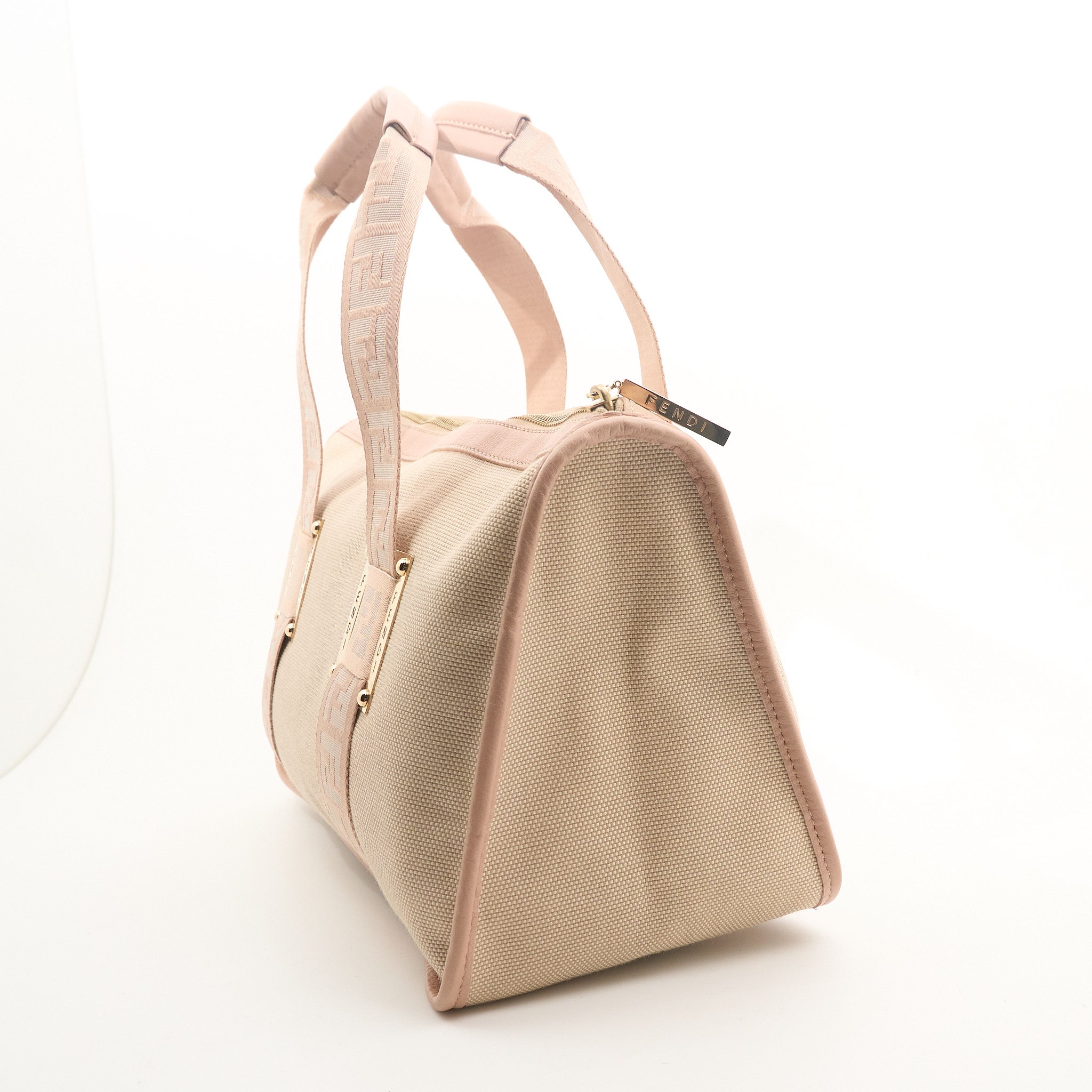 Fendi Canvas Beige & Pink Small Duffle Bag