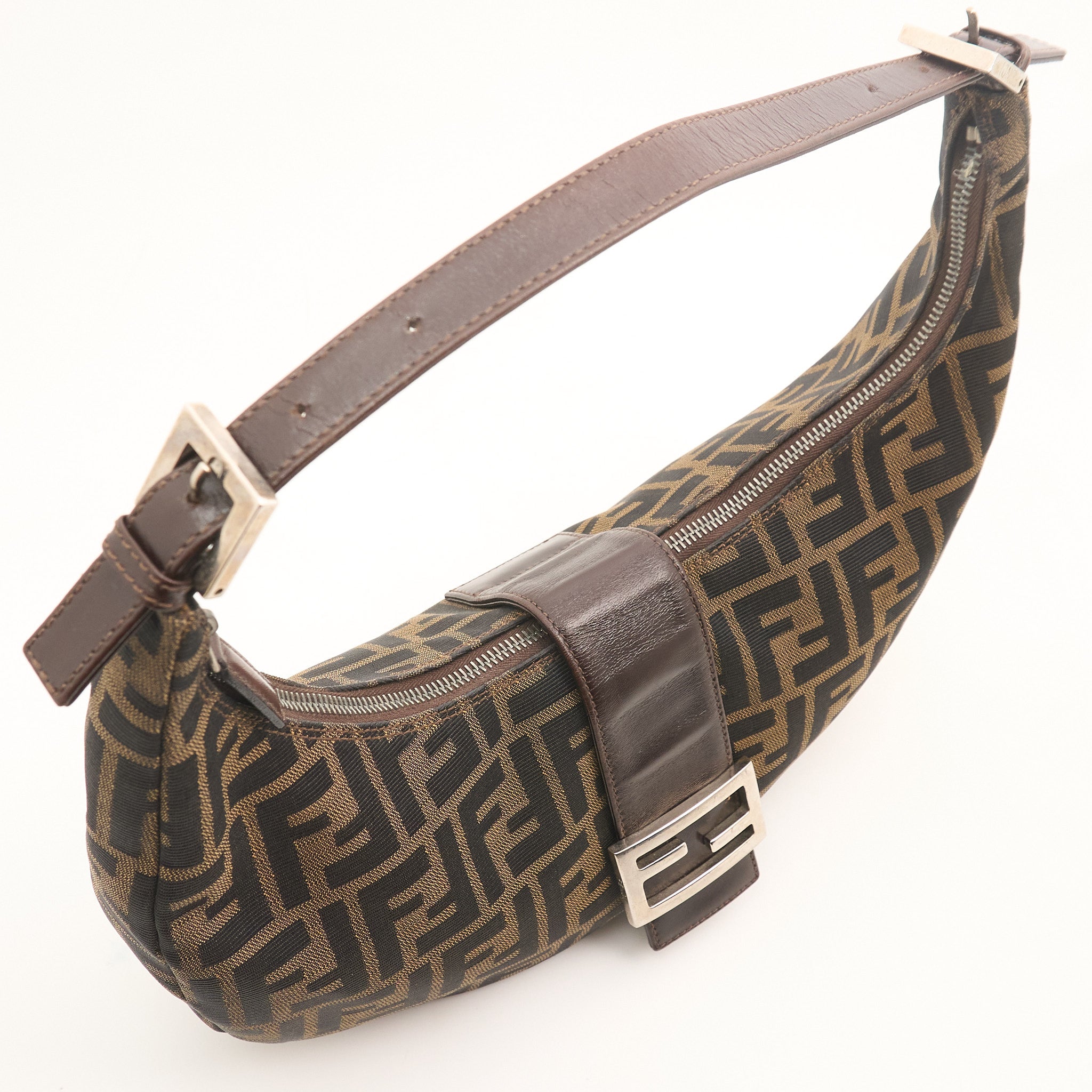 Fendi Zucca Croissant Hobo Bag