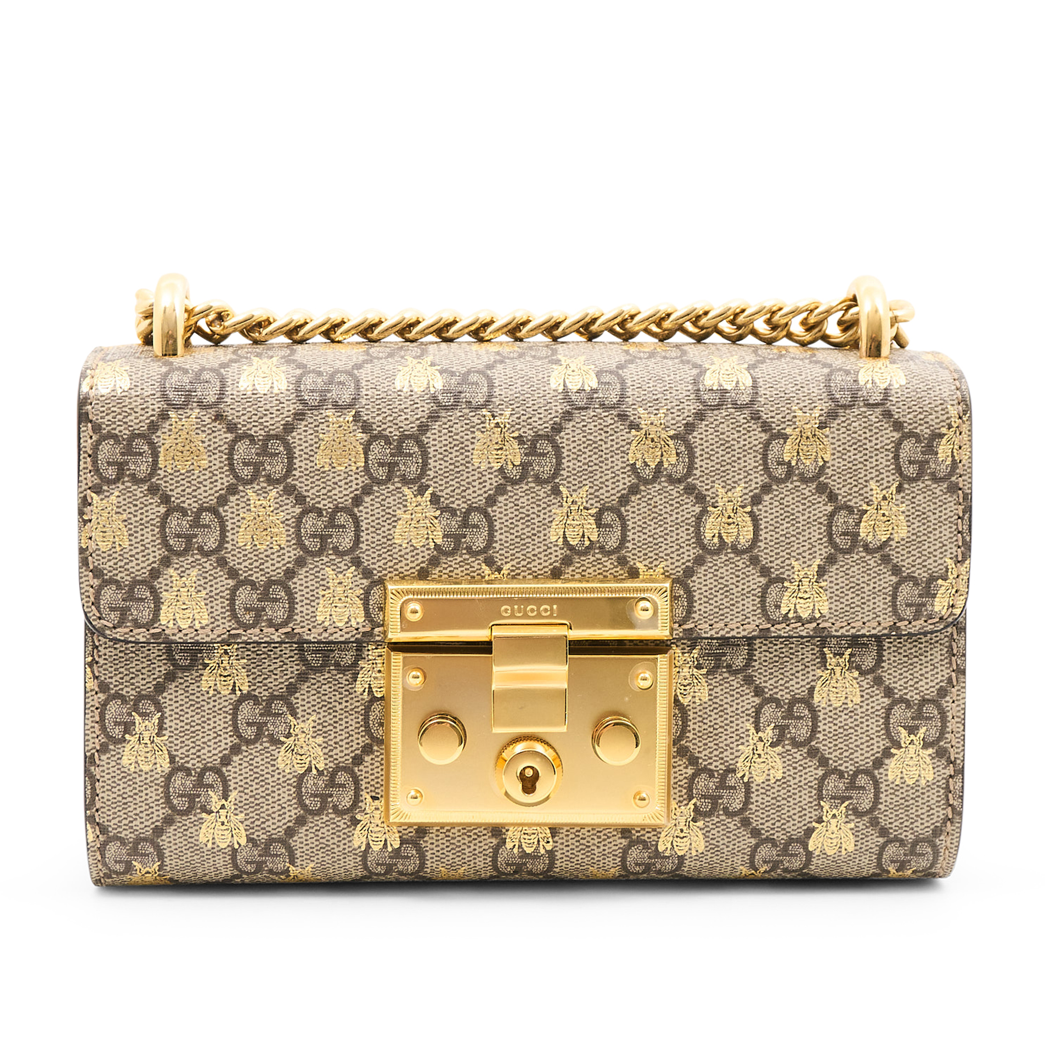 Gucci Padlock GG Supreme Bee Shoulder Bag