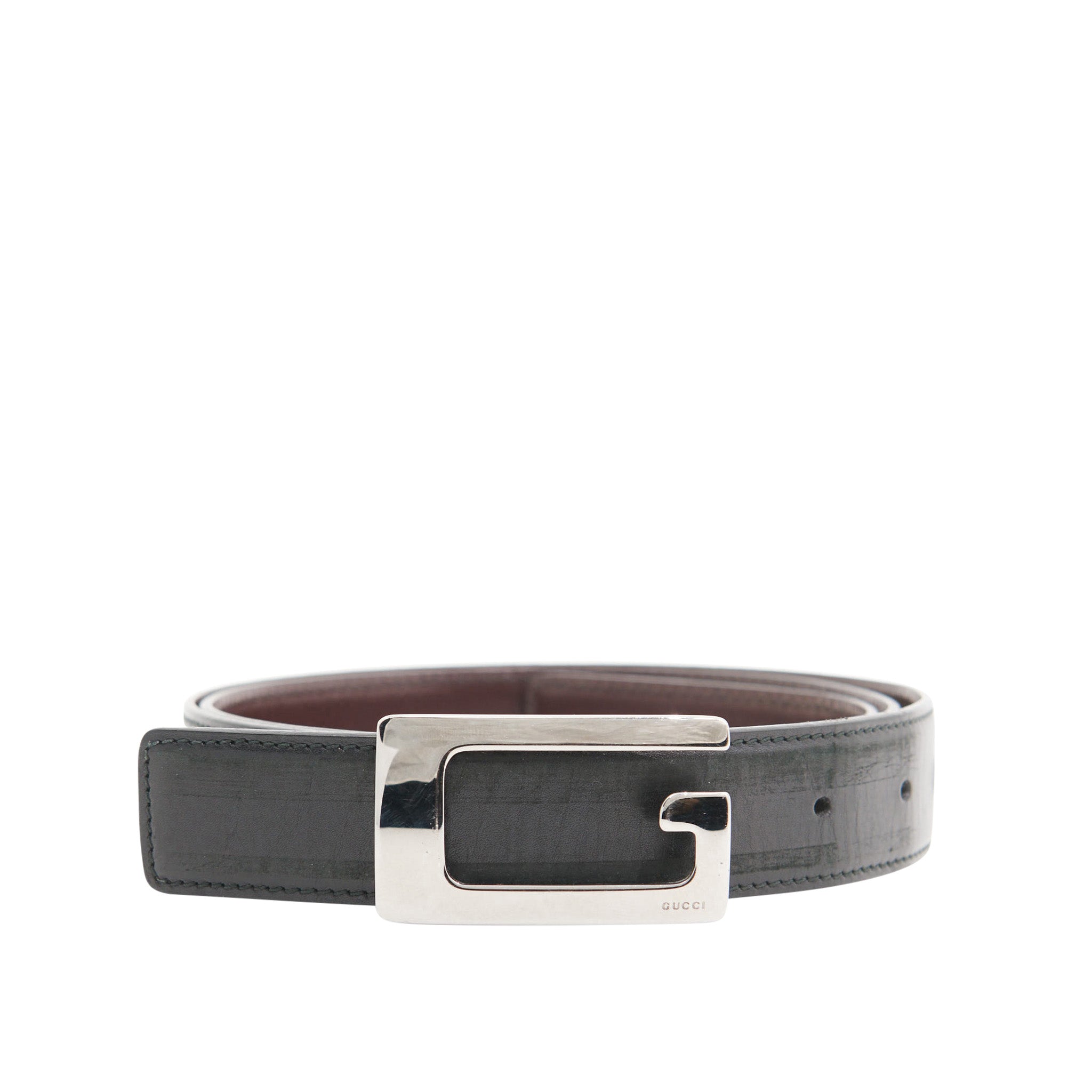 Gucci G Black Leather Belt