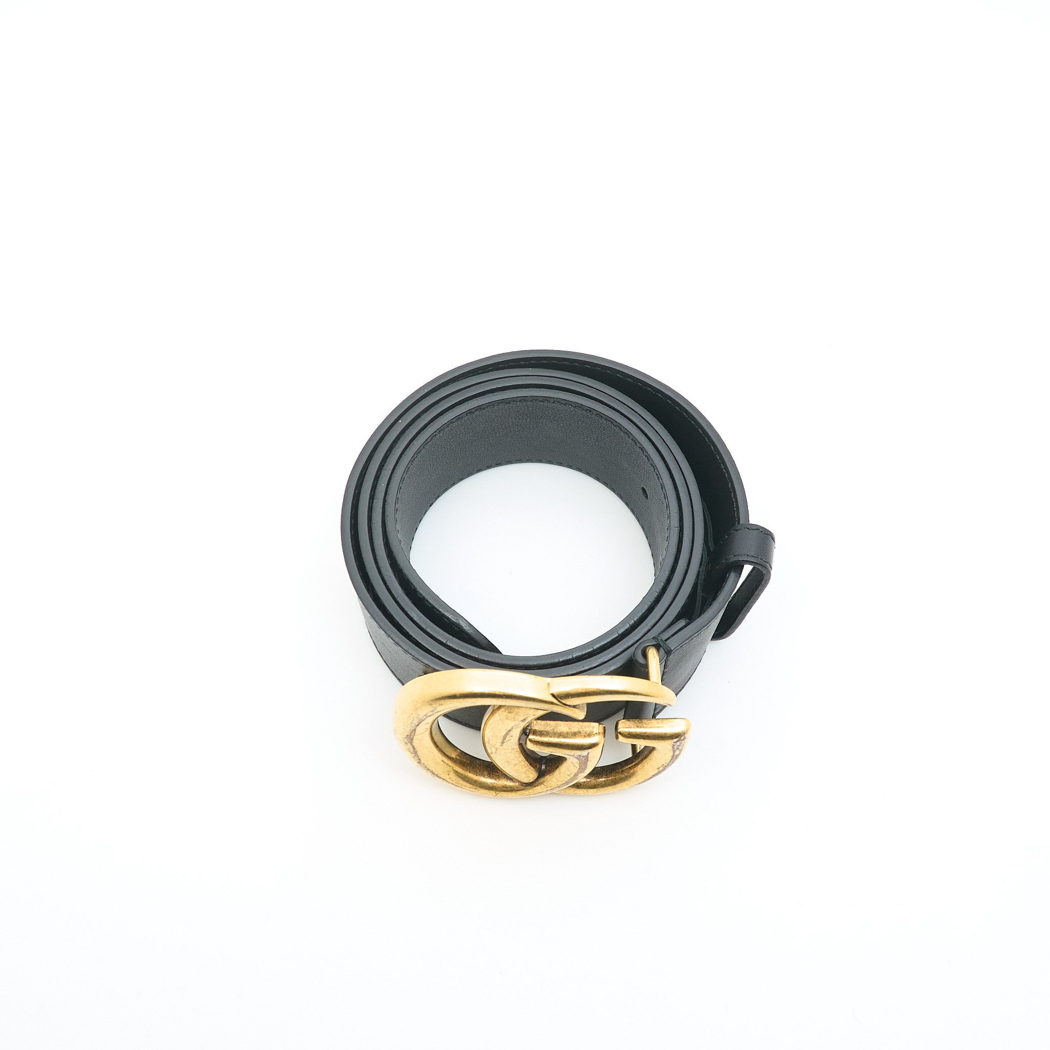 Gucci GG Black Leather Belt