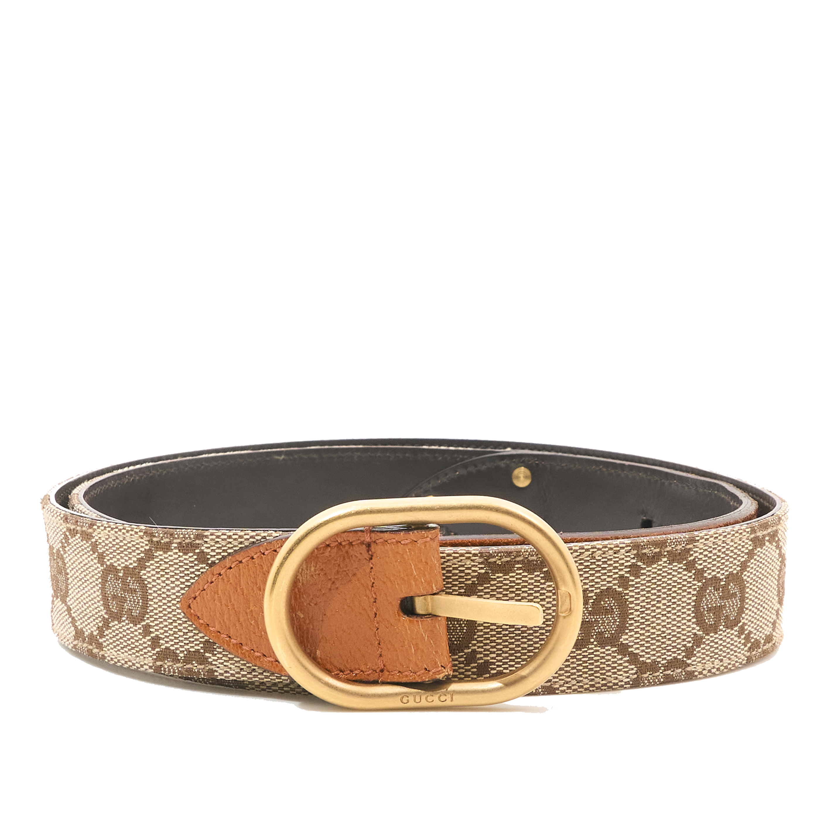 Gucci GG Supreme Tan Leather Belt