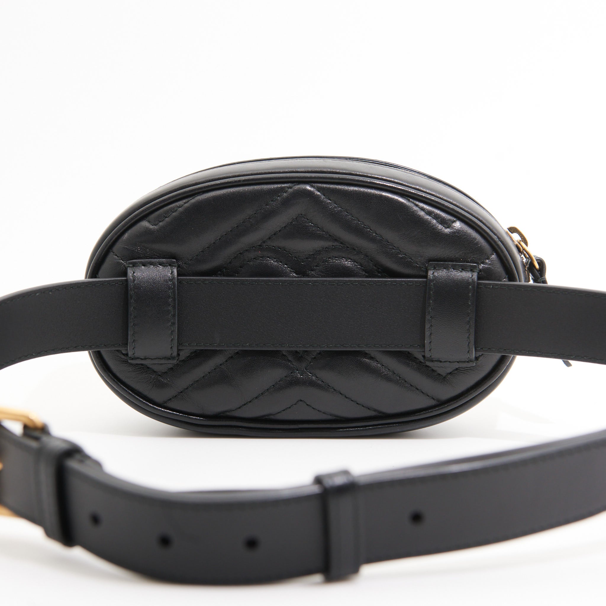 Gucci Black Leather Marmont Belt Bag