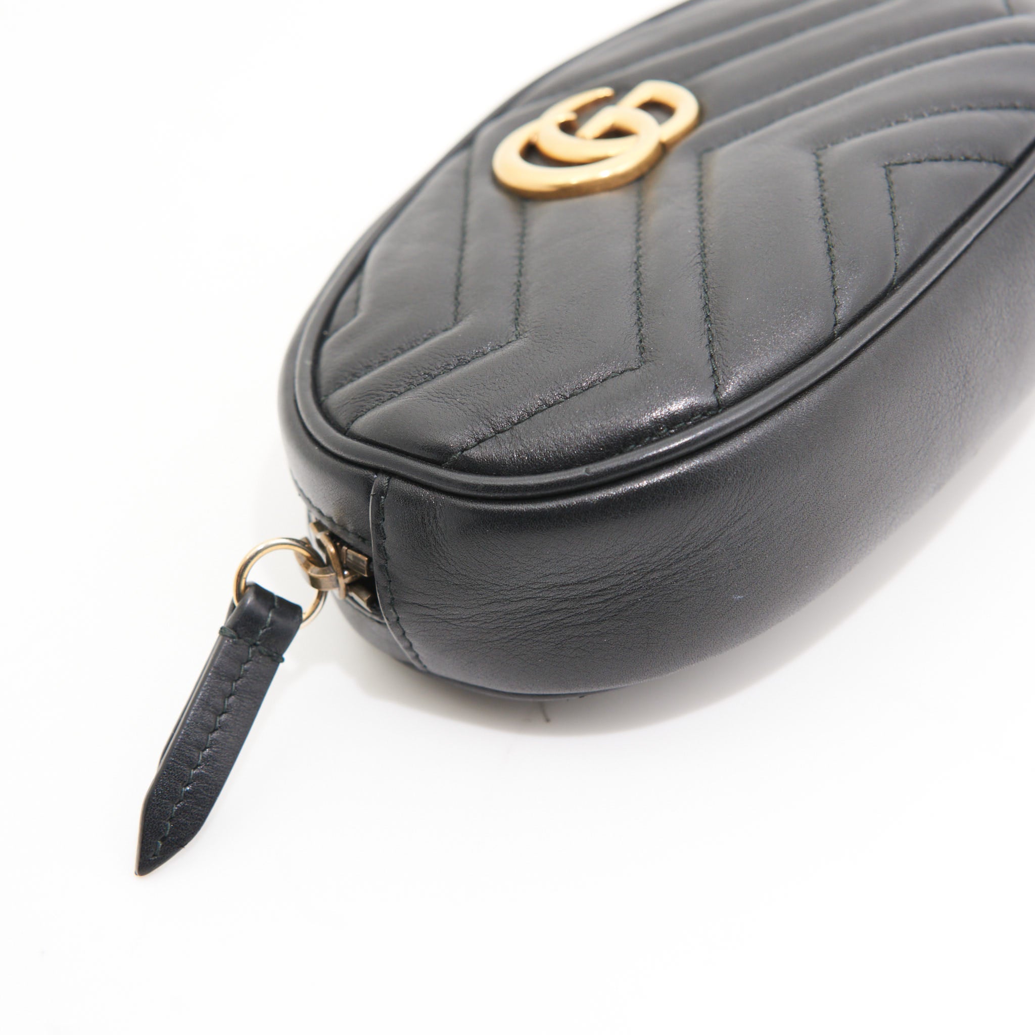 Gucci Black Leather Marmont Belt Bag
