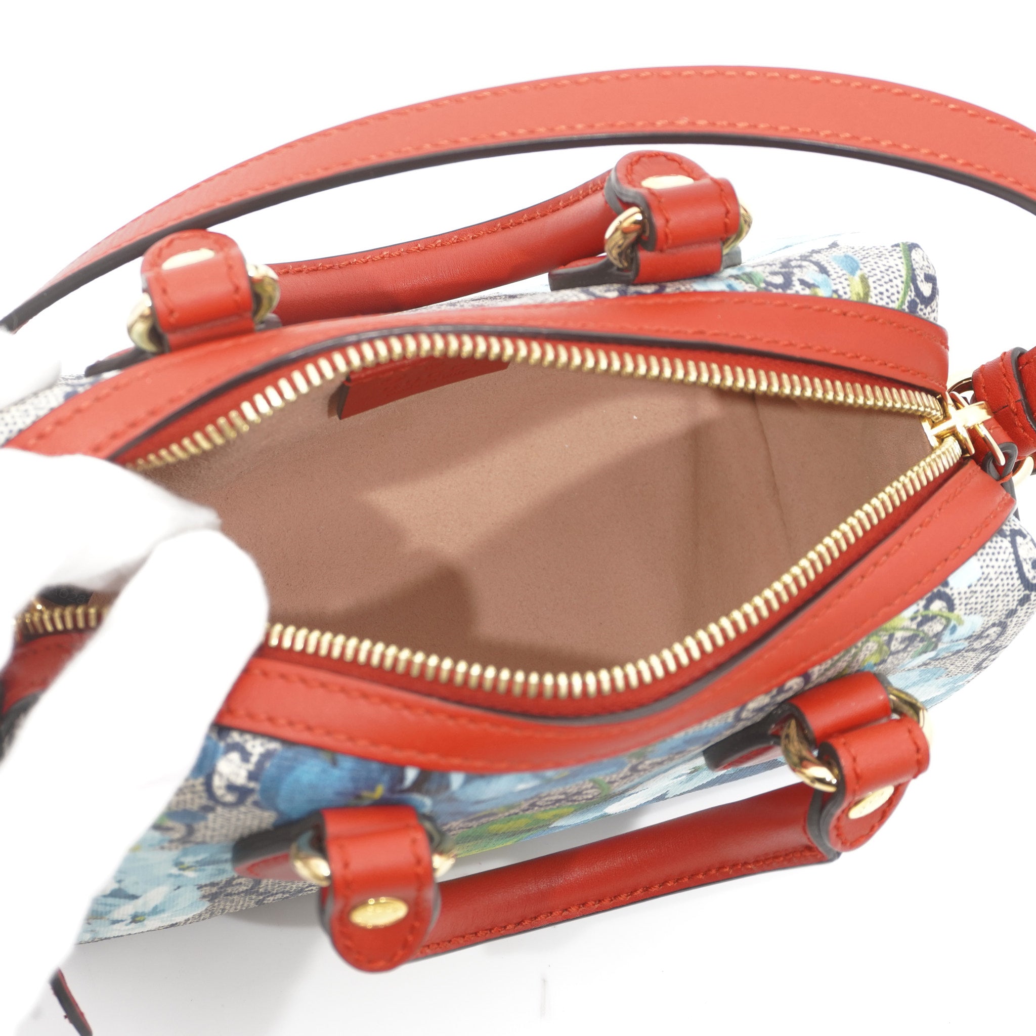 Gucci Mini Blooms Boston Bag Blue