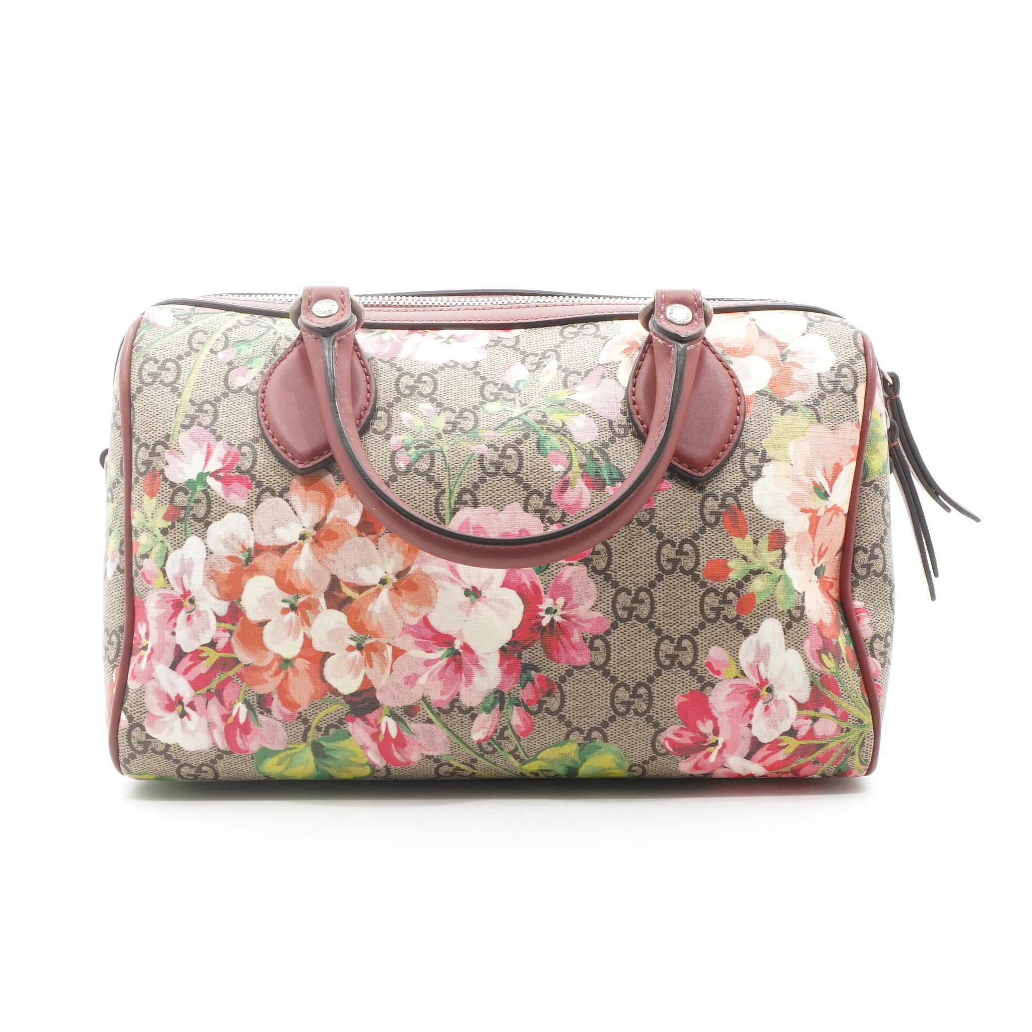 Gucci GG Supreme Blooms Boston Bag Pink