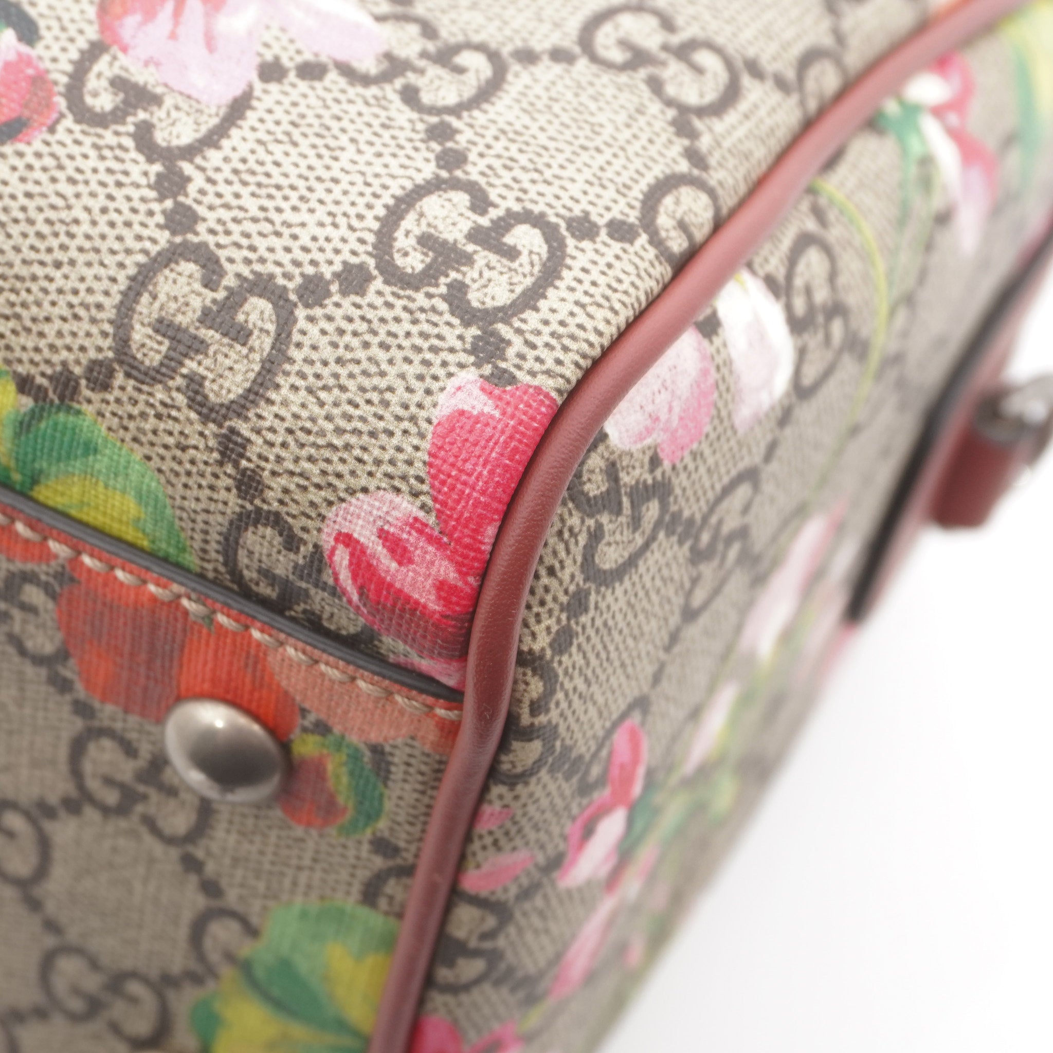 Gucci GG Supreme Blooms Boston Bag Pink
