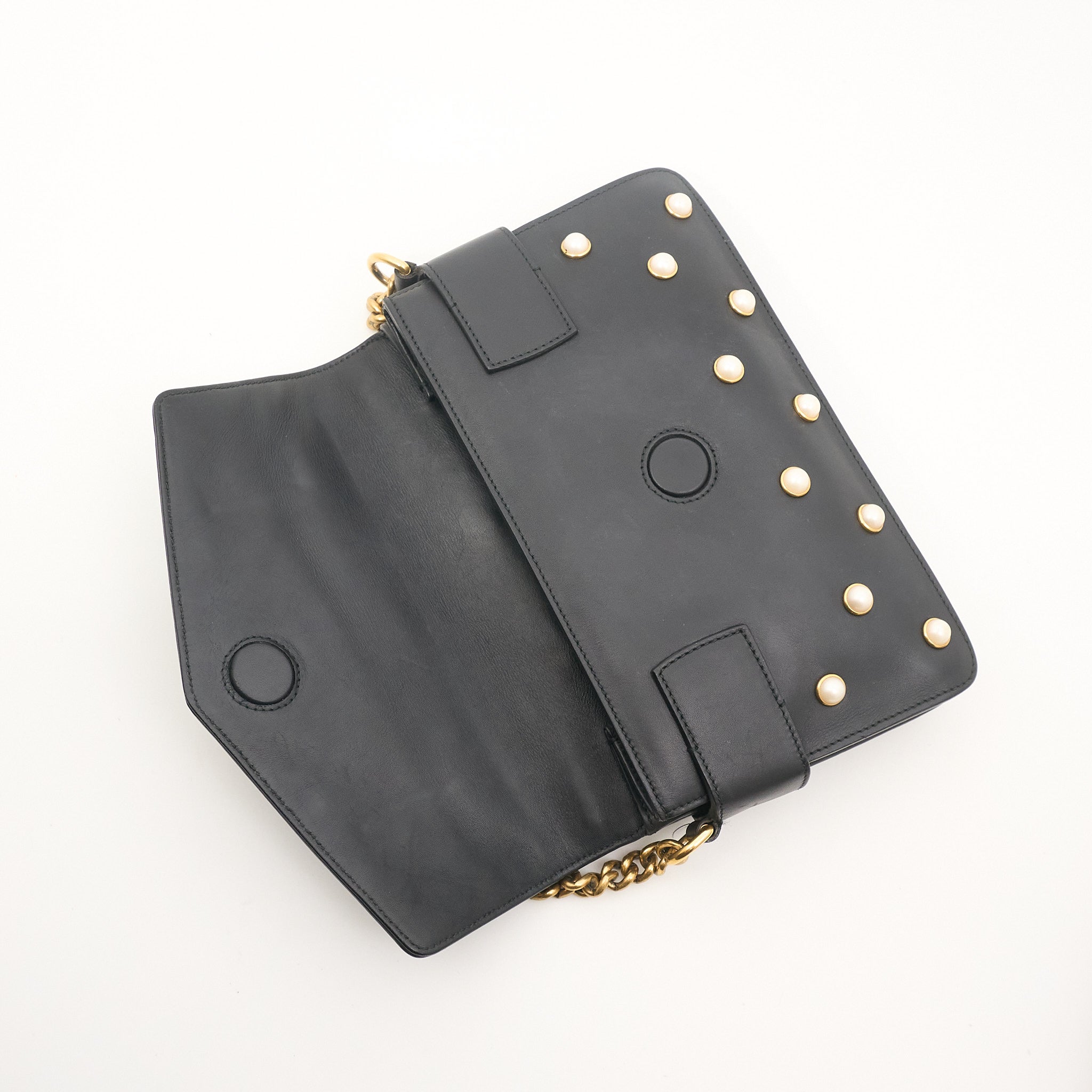 Gucci Broadway Feline Pearl Shoulder Bag