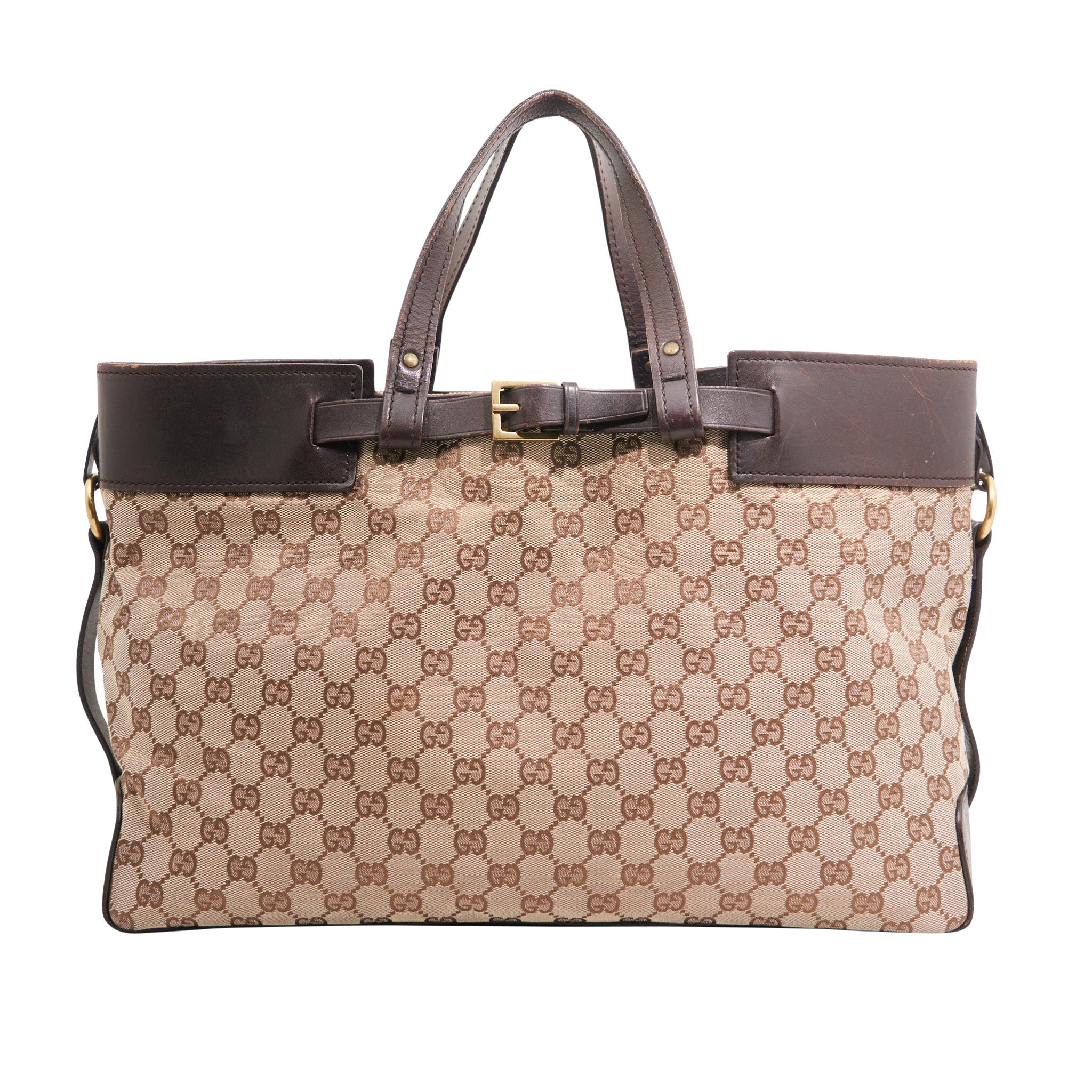 Gucci Canvas Tote in Brown Monogram GHW