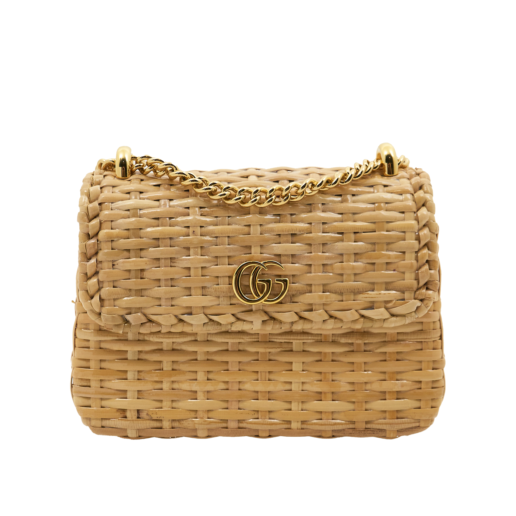 Gucci Glazed Wicker Mini Cestino Shoulder Bag