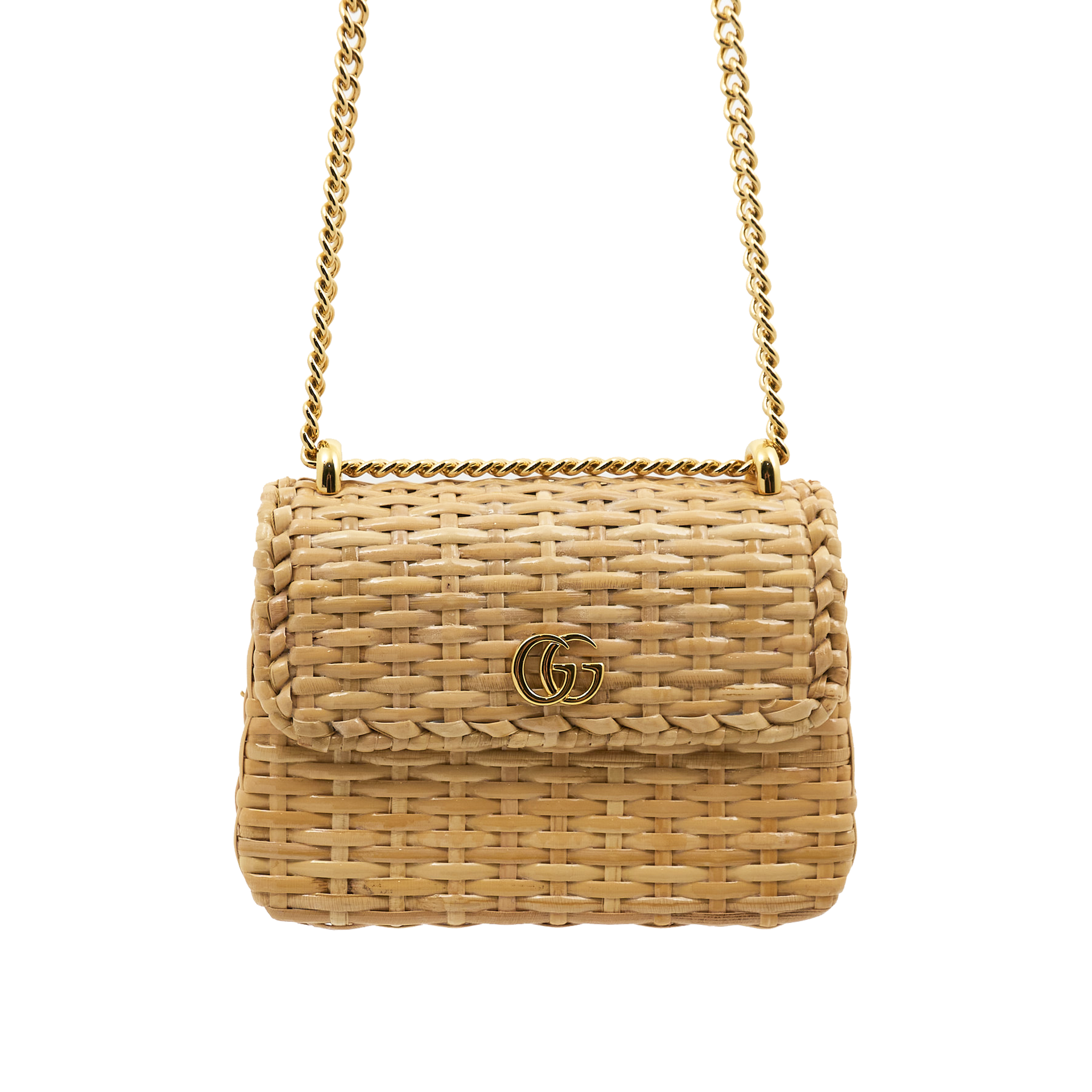Gucci Glazed Wicker Mini Cestino Shoulder Bag