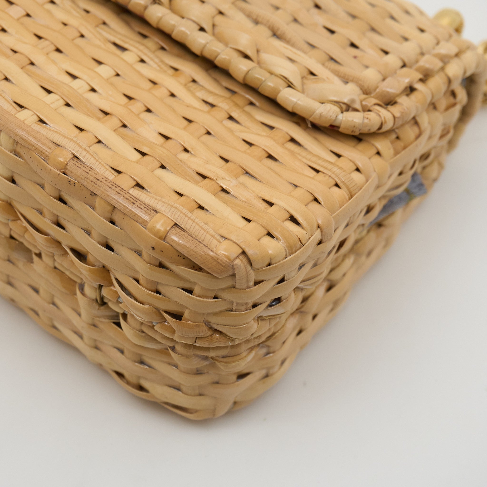 Gucci Glazed Wicker Mini Cestino Shoulder Bag