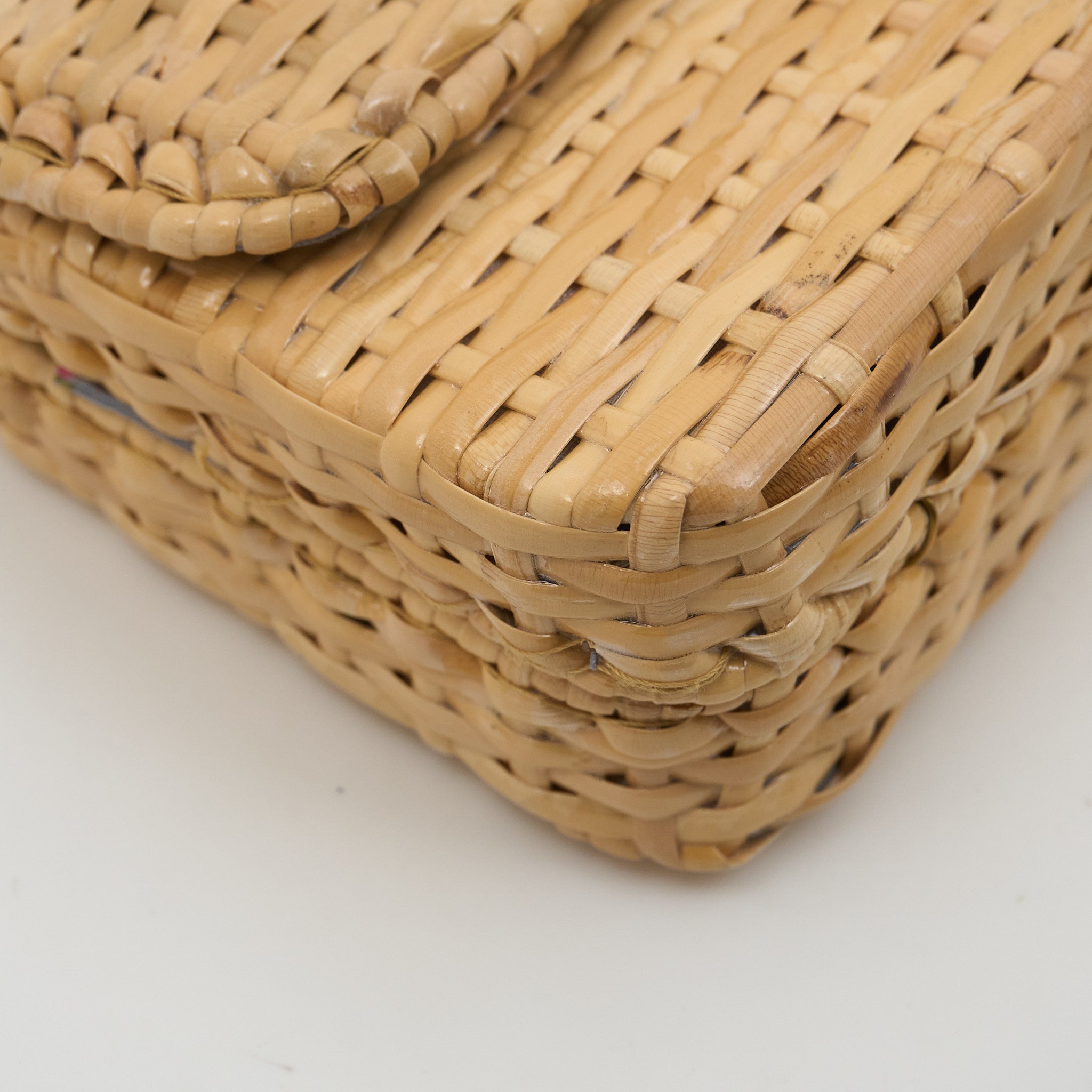 Gucci Glazed Wicker Mini Cestino Shoulder Bag