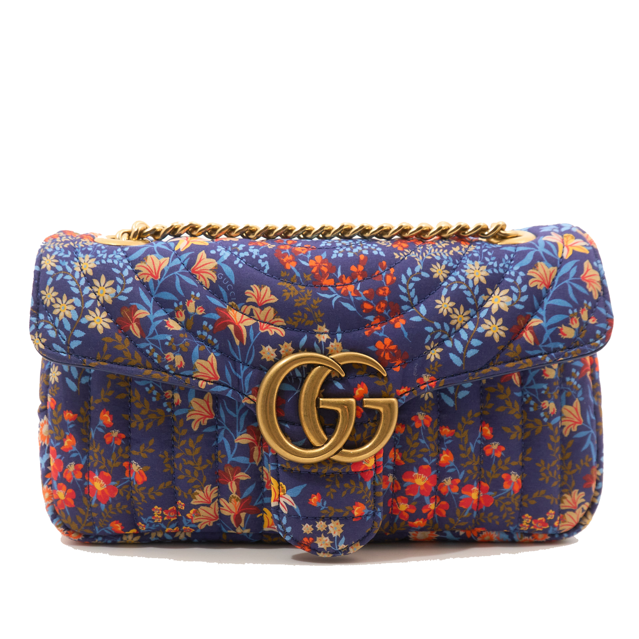 Gucci GG Marmont Small Floral Shoulder Flap Bag
