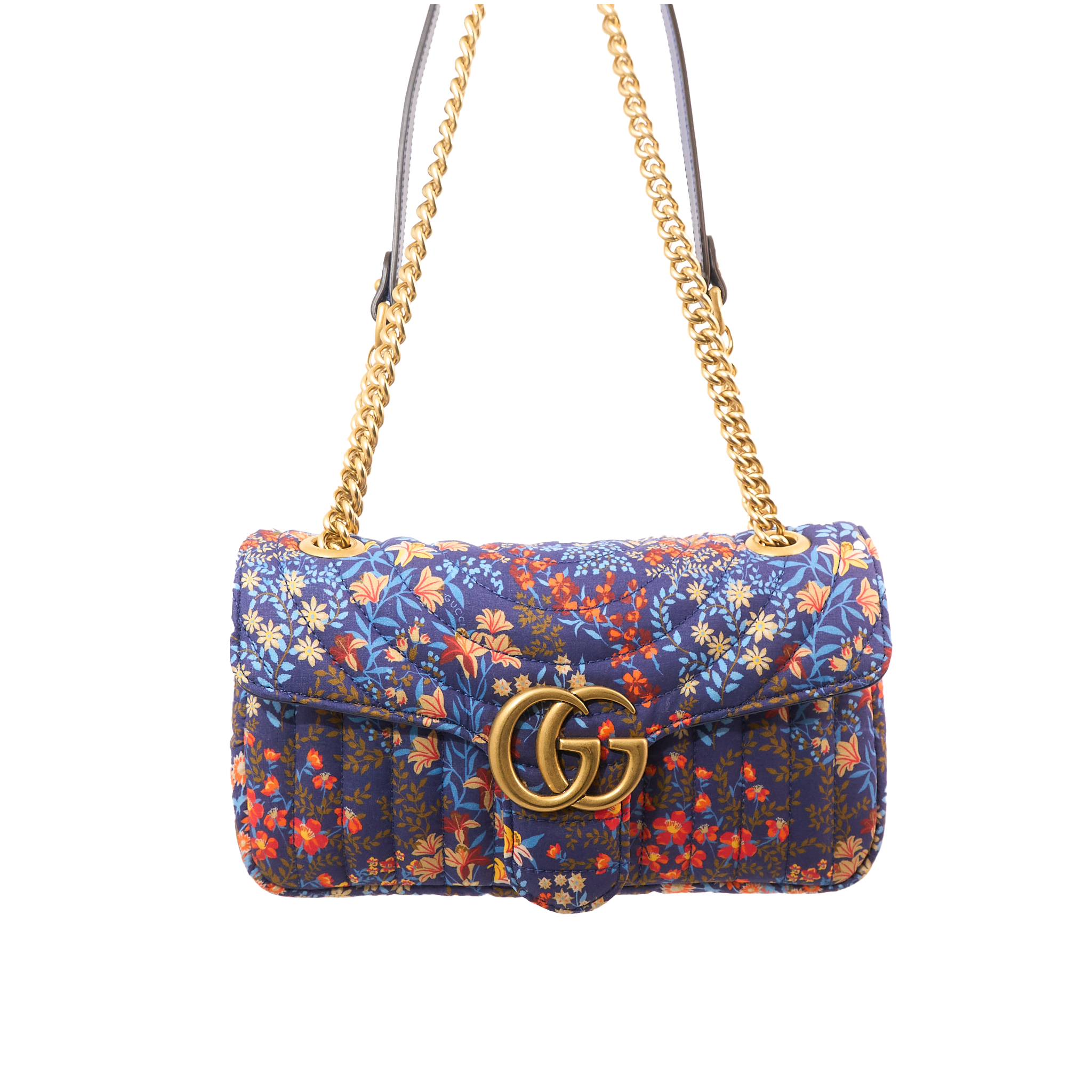 Gucci GG Marmont Small Floral Shoulder Flap Bag