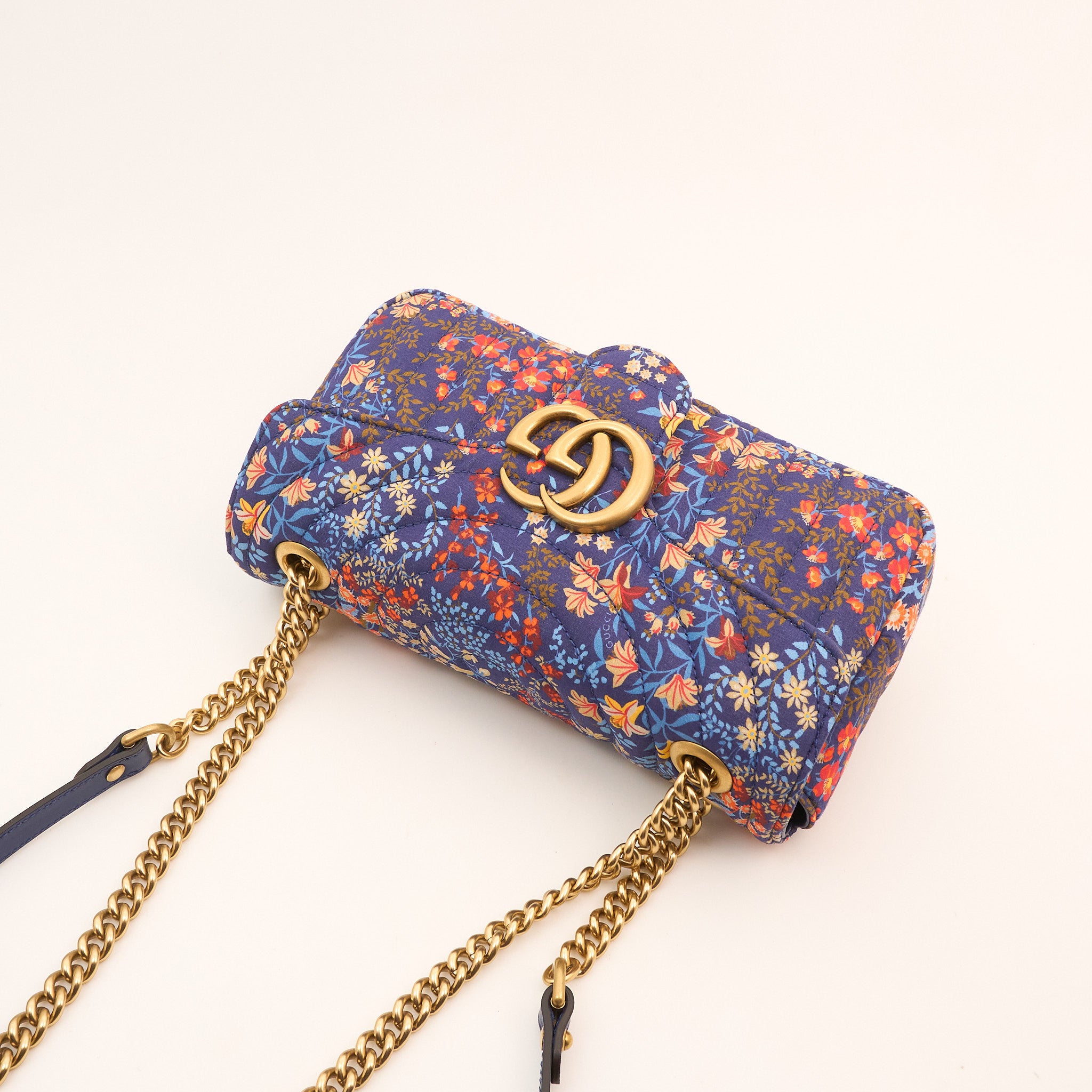 Gucci GG Marmont Small Floral Shoulder Flap Bag