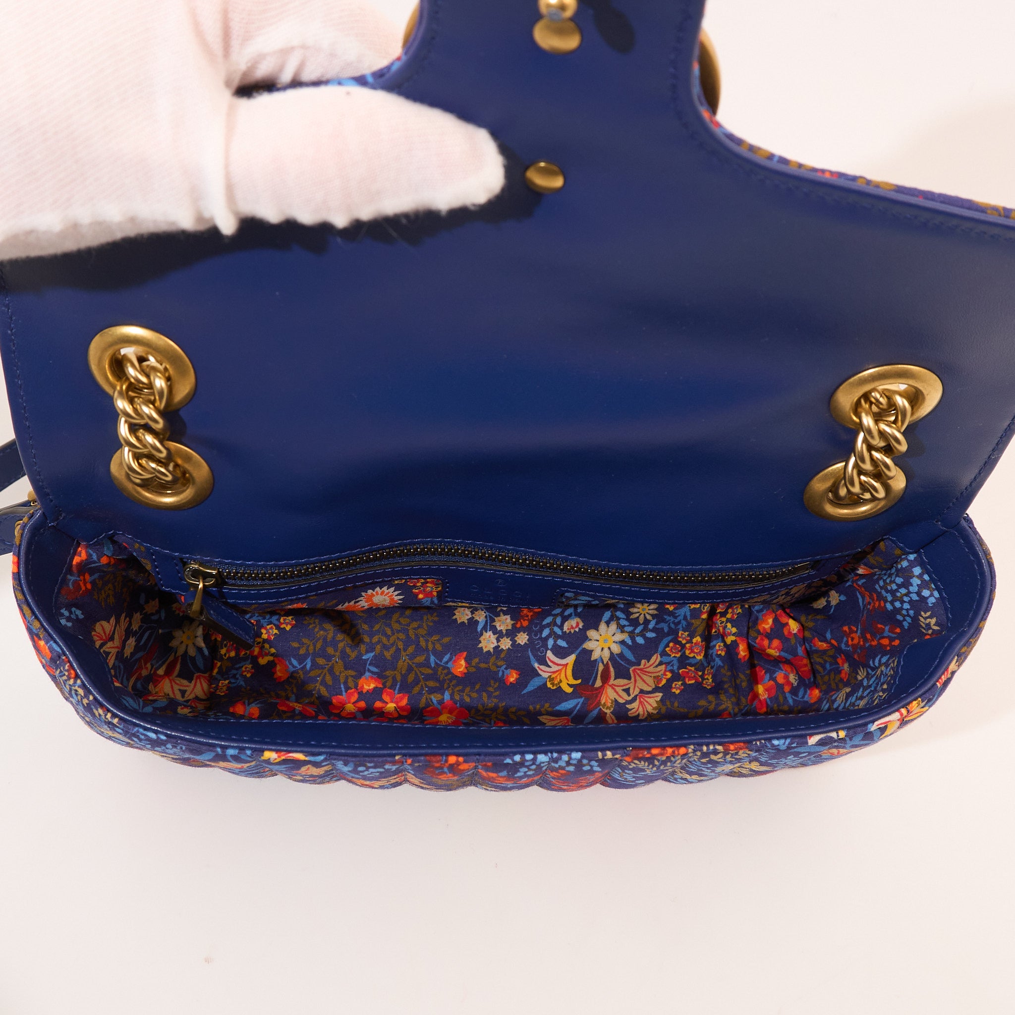 Gucci GG Marmont Small Floral Shoulder Flap Bag