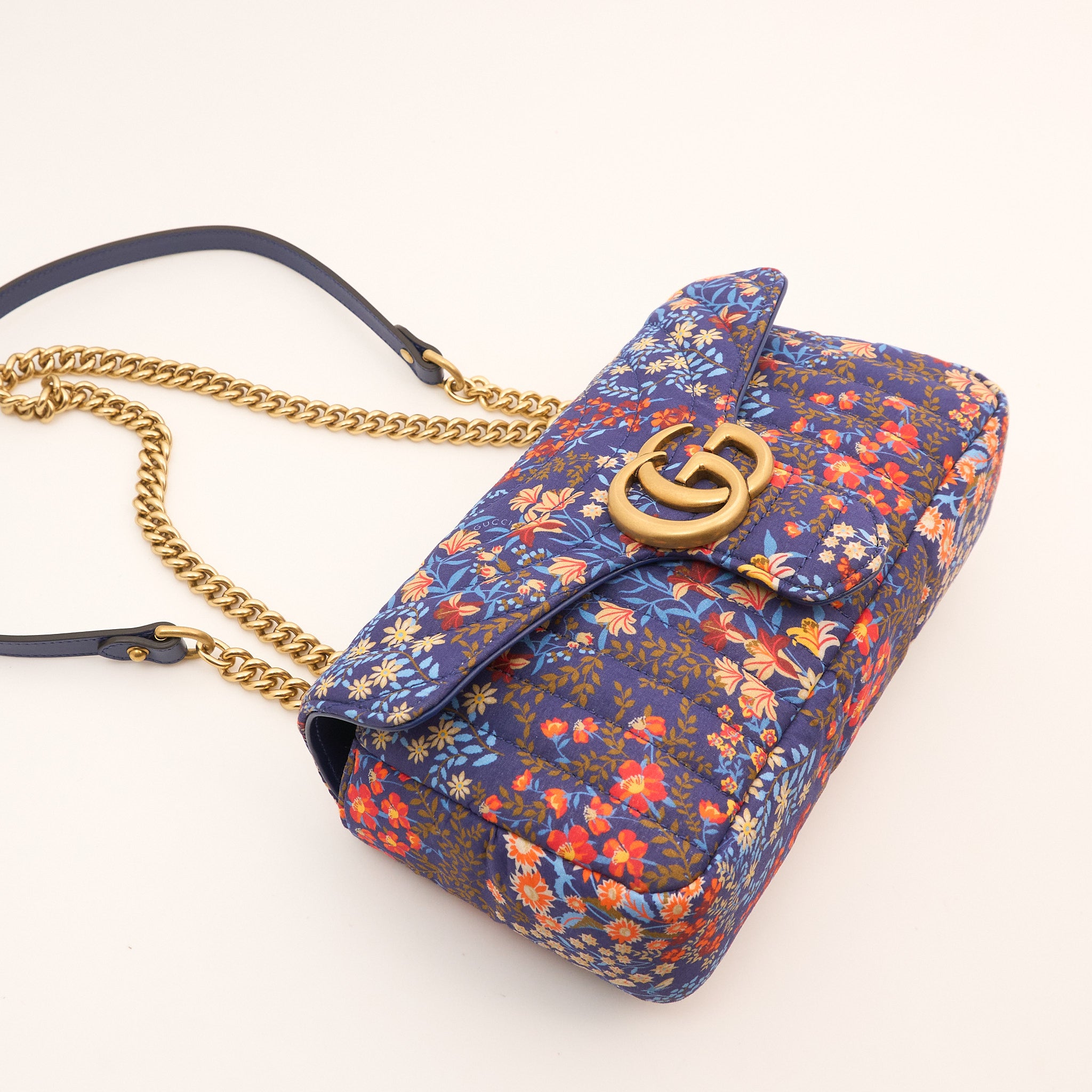Gucci GG Marmont Small Floral Shoulder Flap Bag