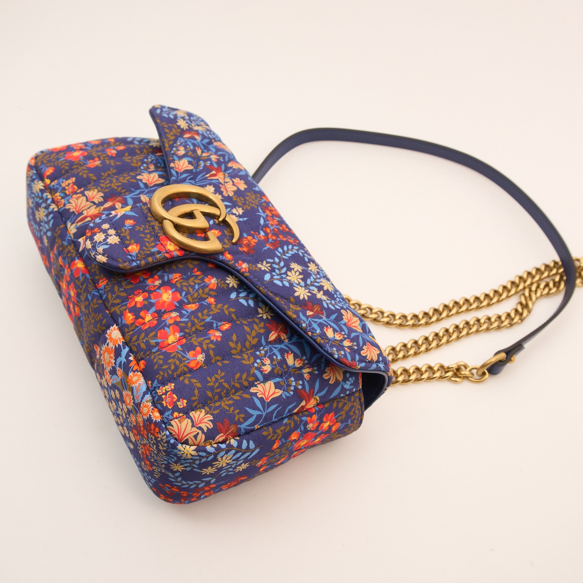 Gucci GG Marmont Small Floral Shoulder Flap Bag
