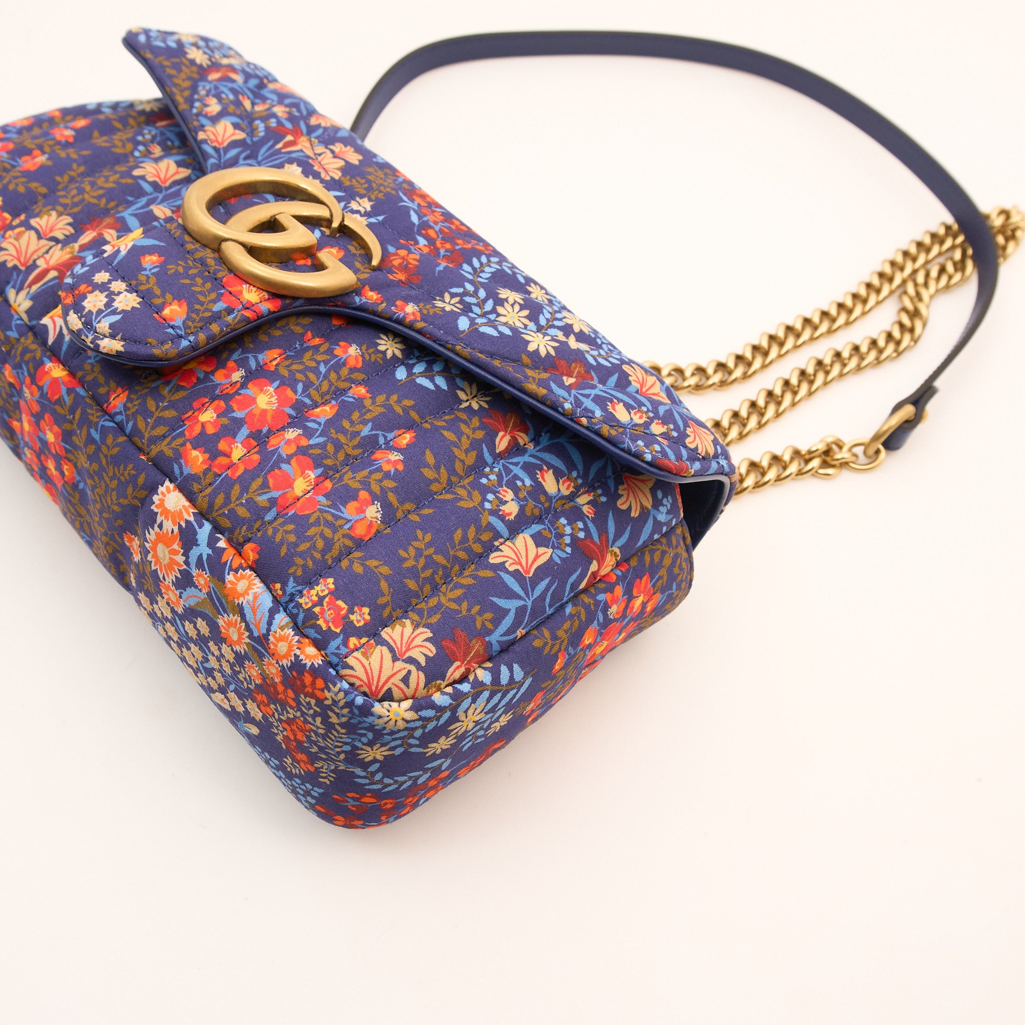 Gucci GG Marmont Small Floral Shoulder Flap Bag