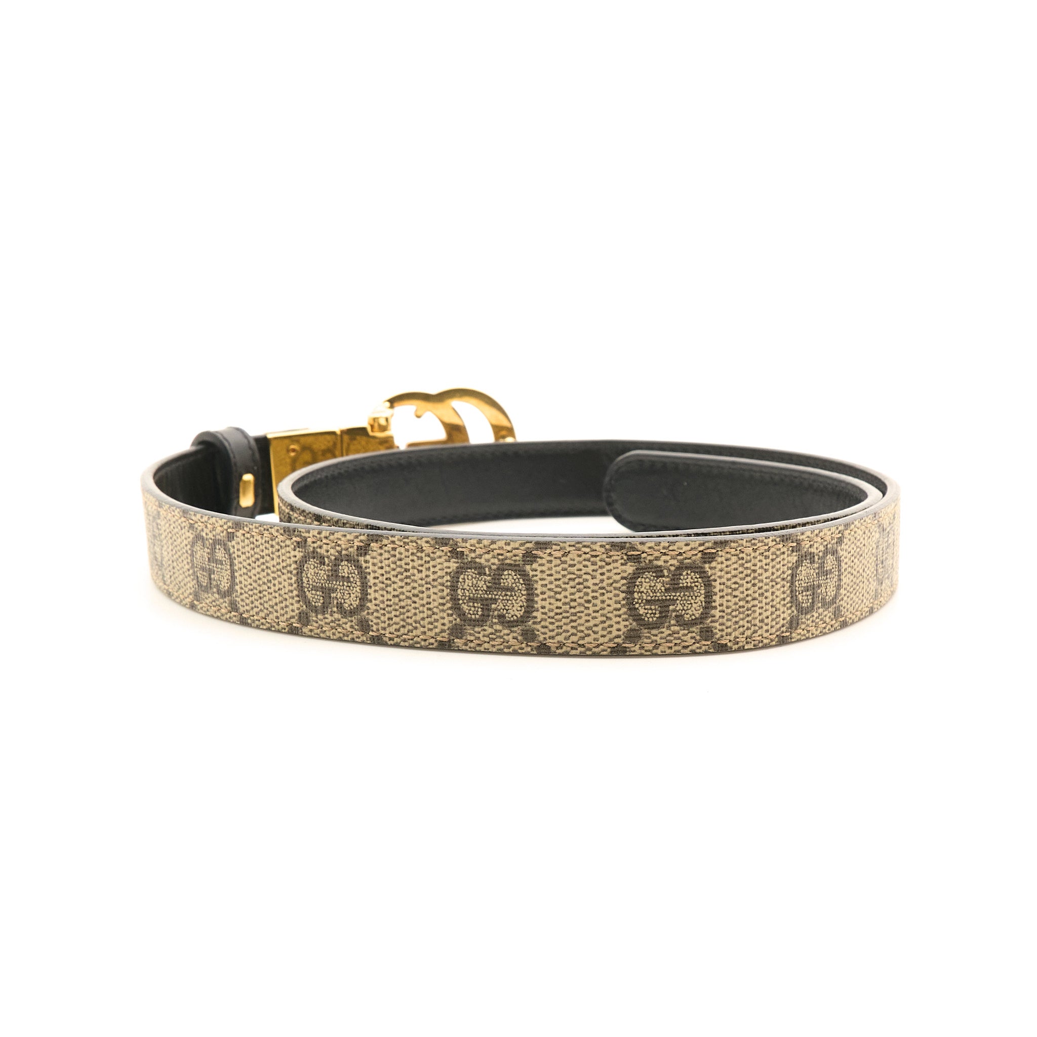 Gucci GG Marmont Reversible Belt GG Supreme & Black Leather