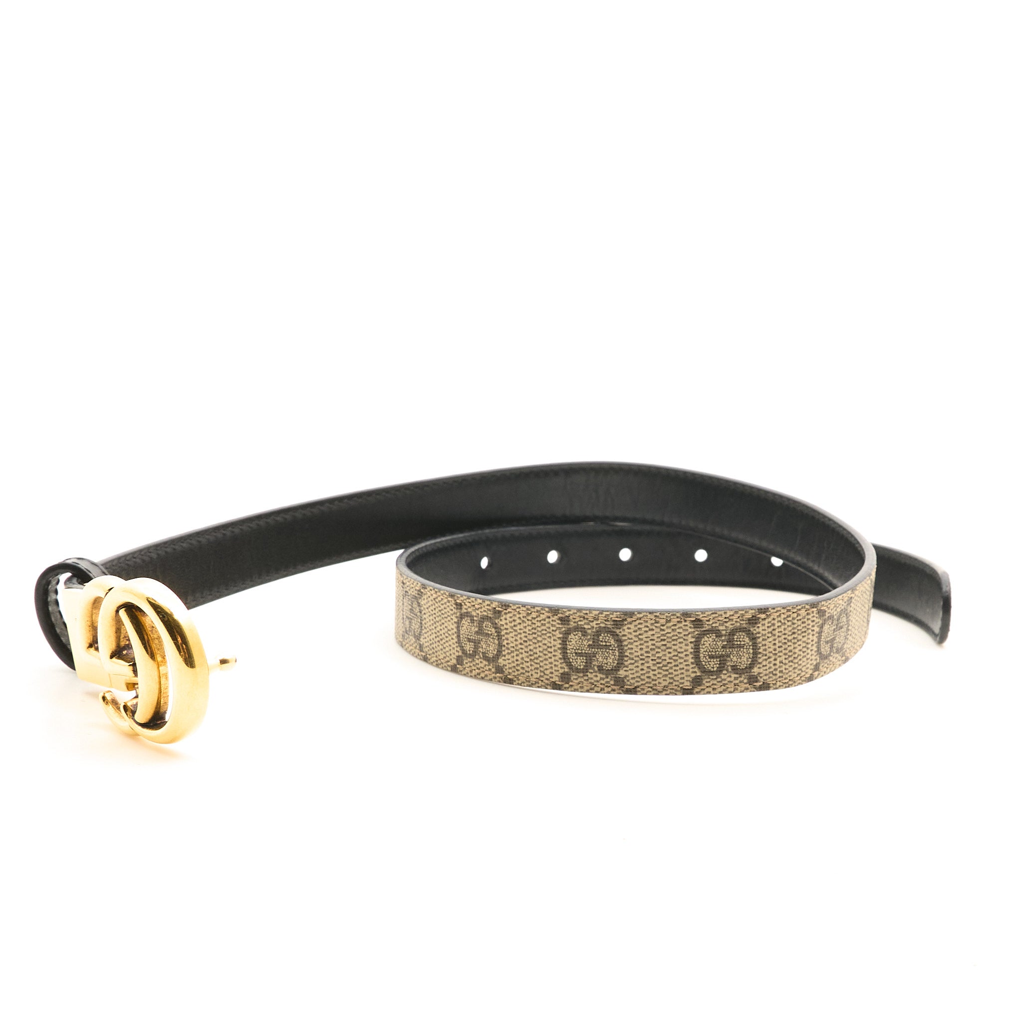 Gucci GG Marmont Reversible Belt GG Supreme & Black Leather