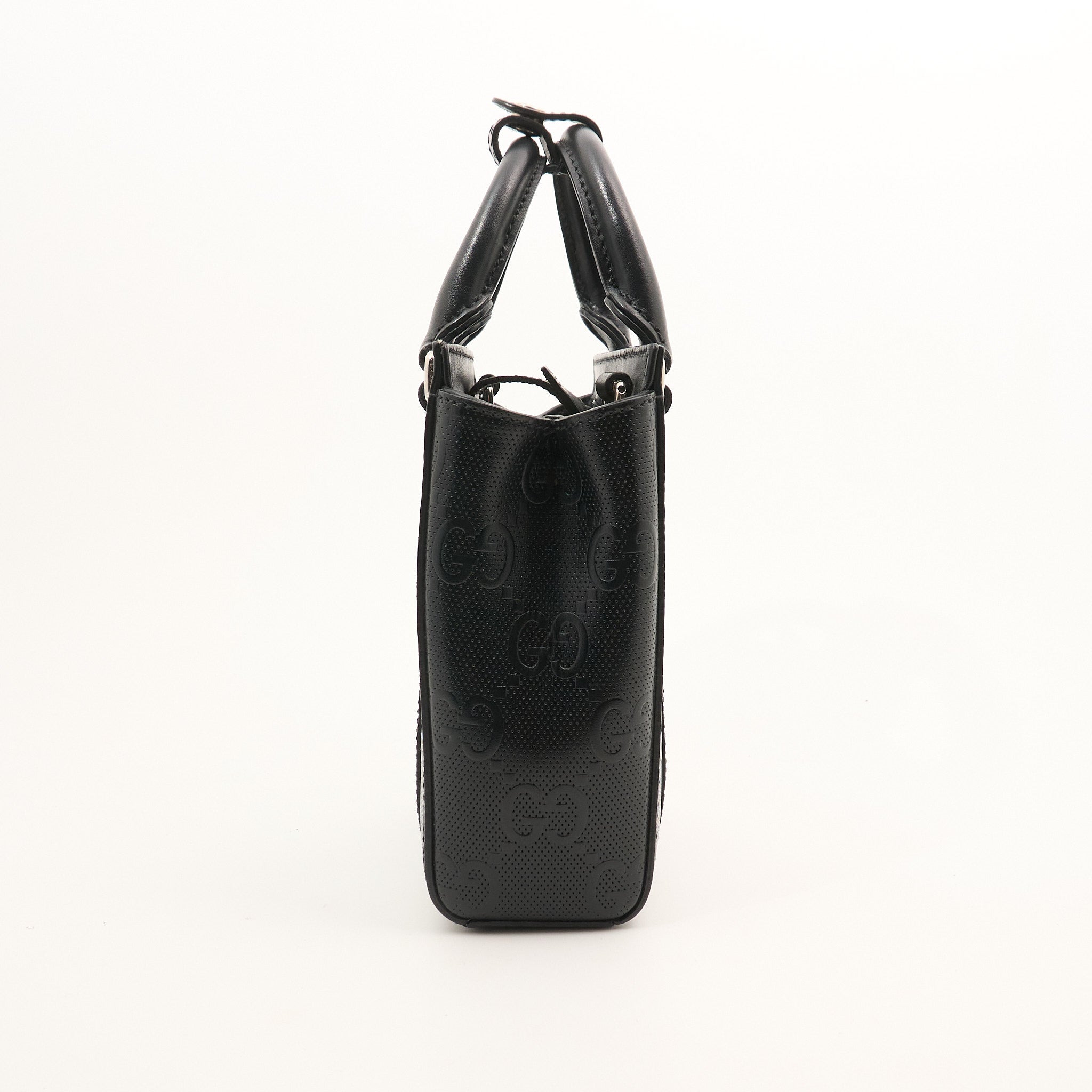 Gucci GG Embossed Tote in Black Leather