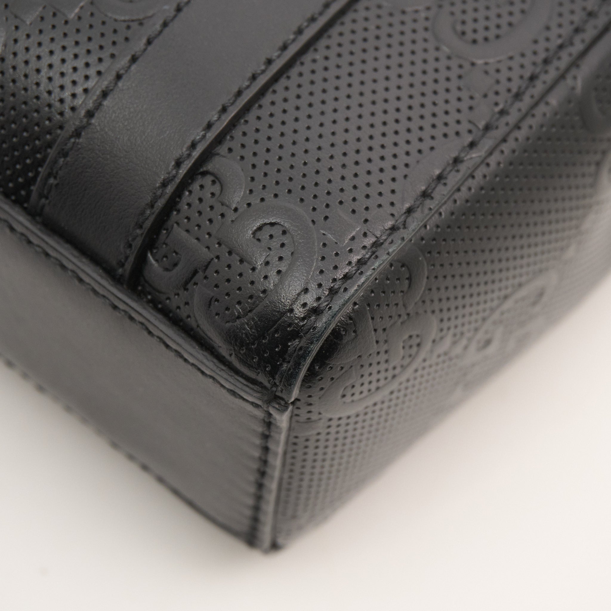 Gucci GG Embossed Tote in Black Leather