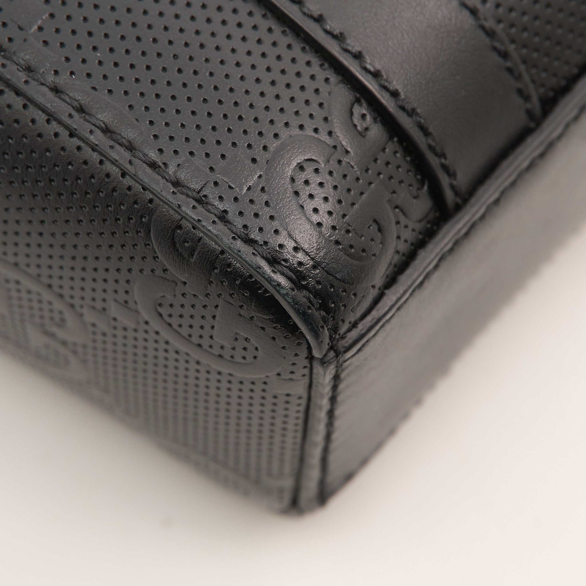 Gucci GG Embossed Tote in Black Leather