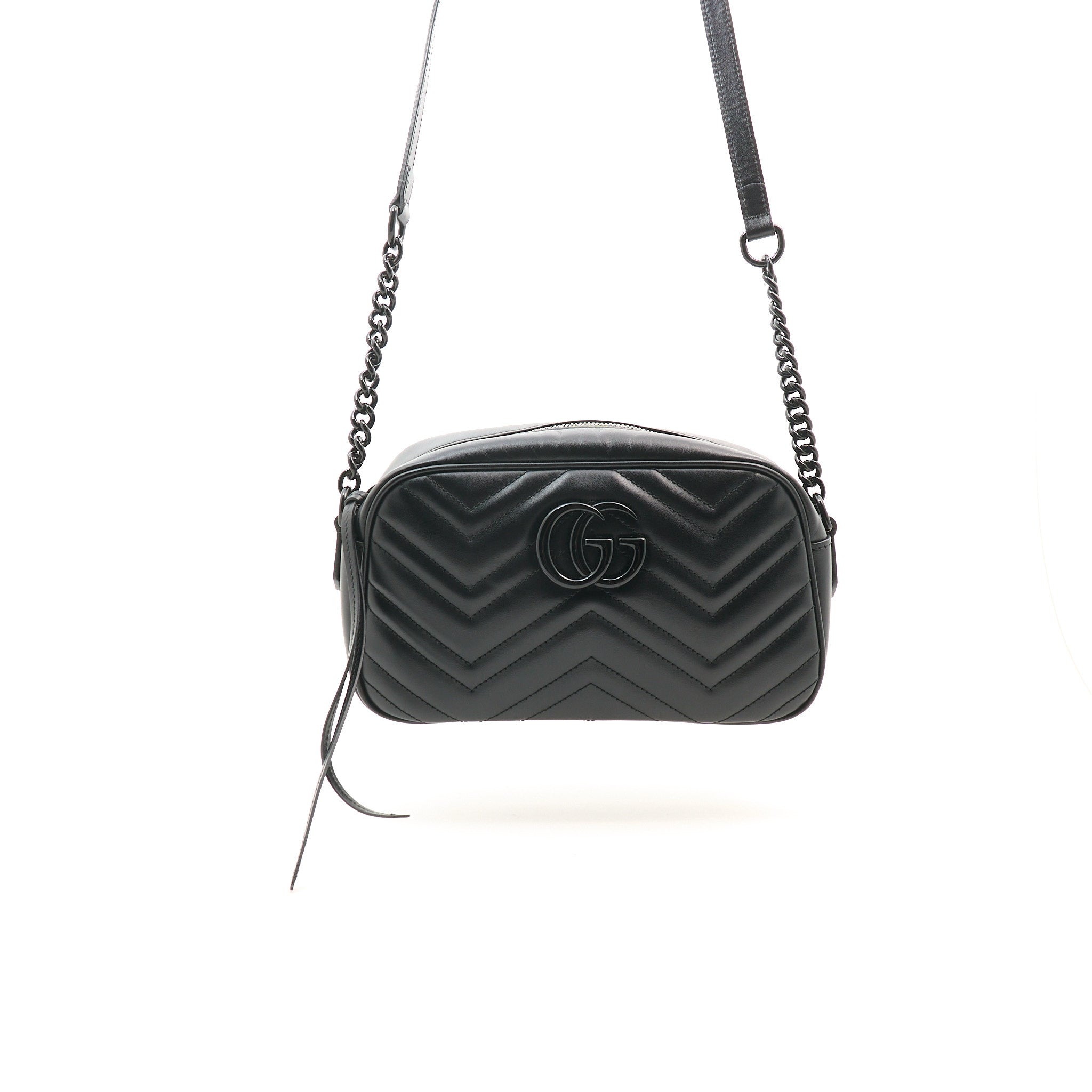Gucci GG Black Marmont Matelassé Bag