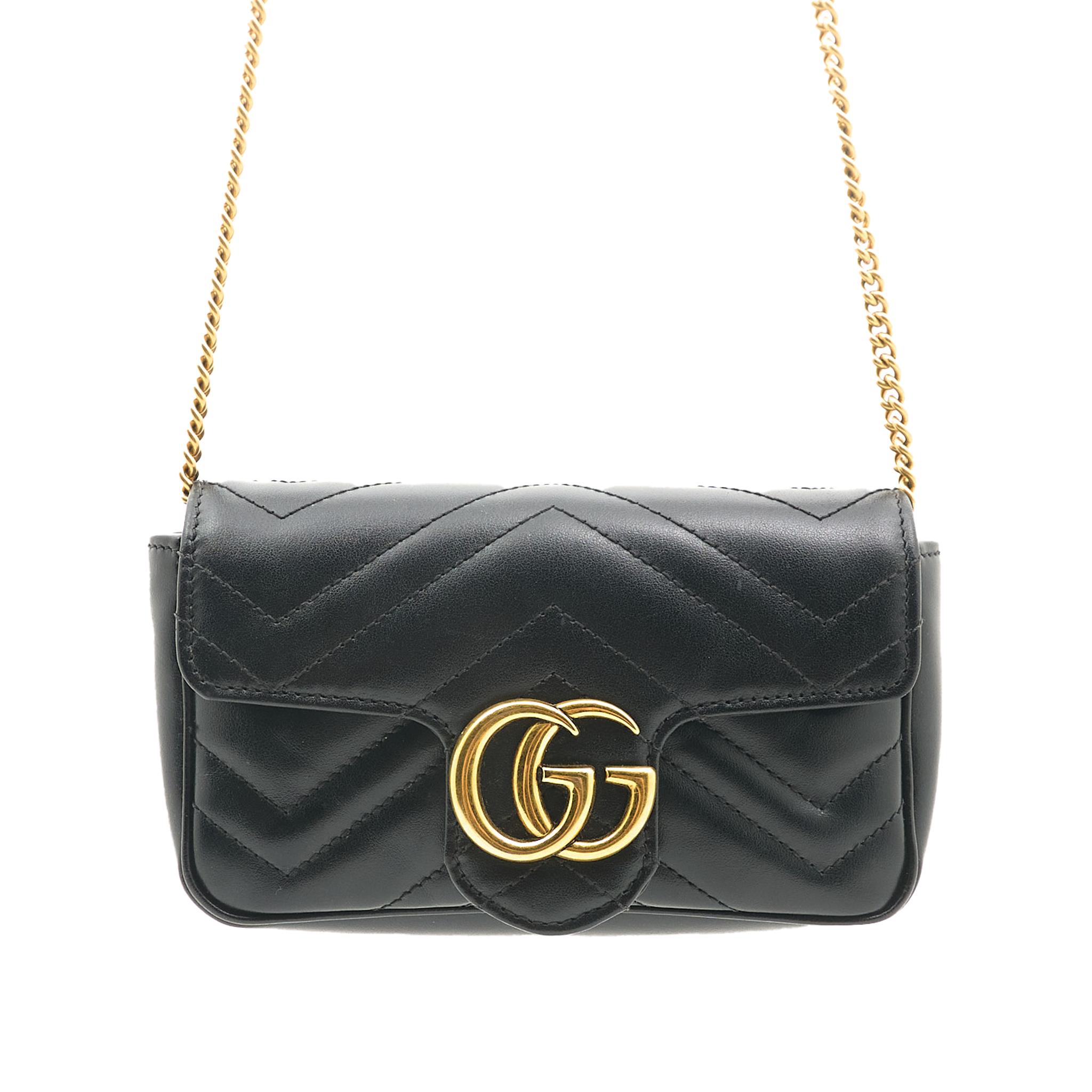 Gucci GG Marmont Matelassé Super Mini Black Bag