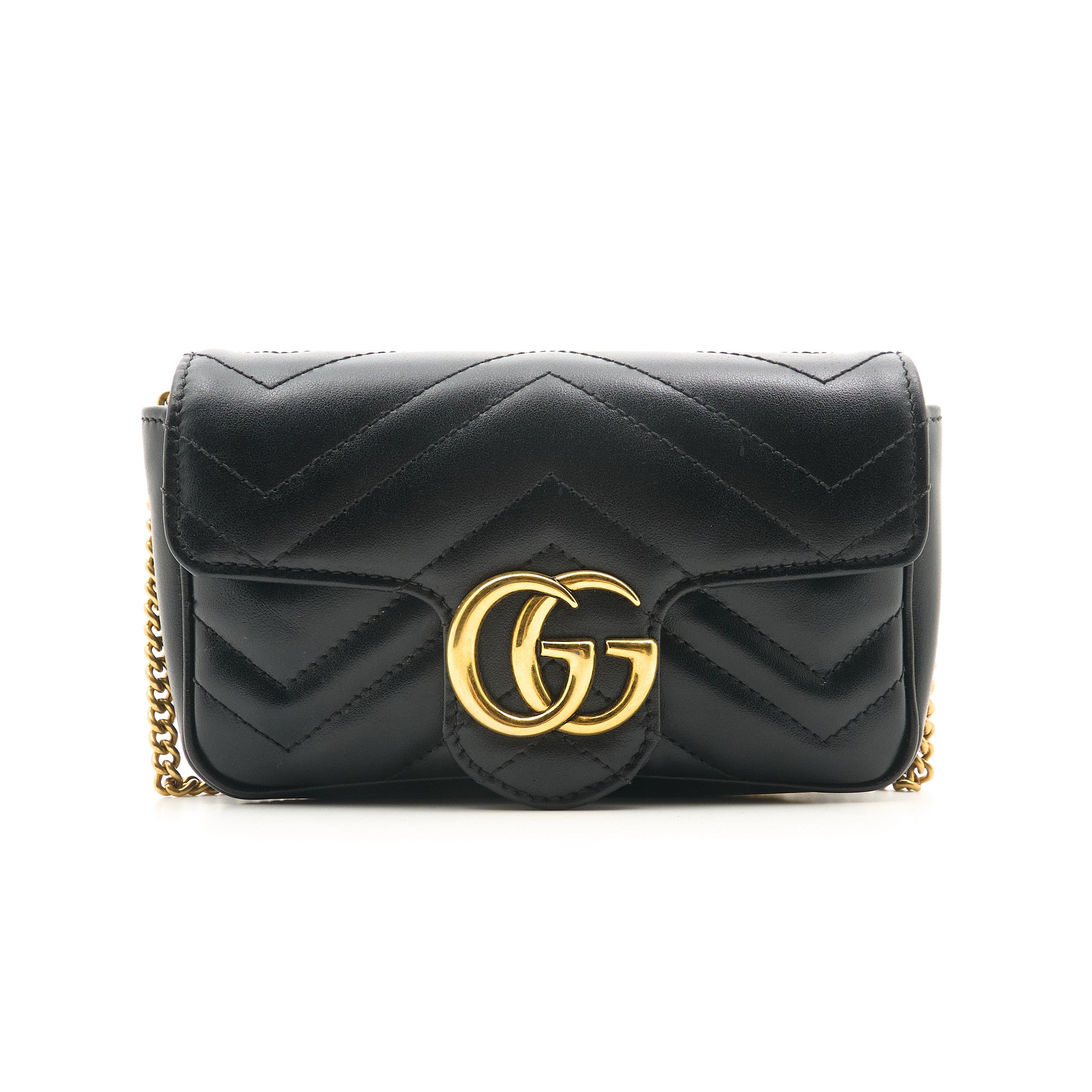 Gucci GG Marmont Matelassé Super Mini Black Bag