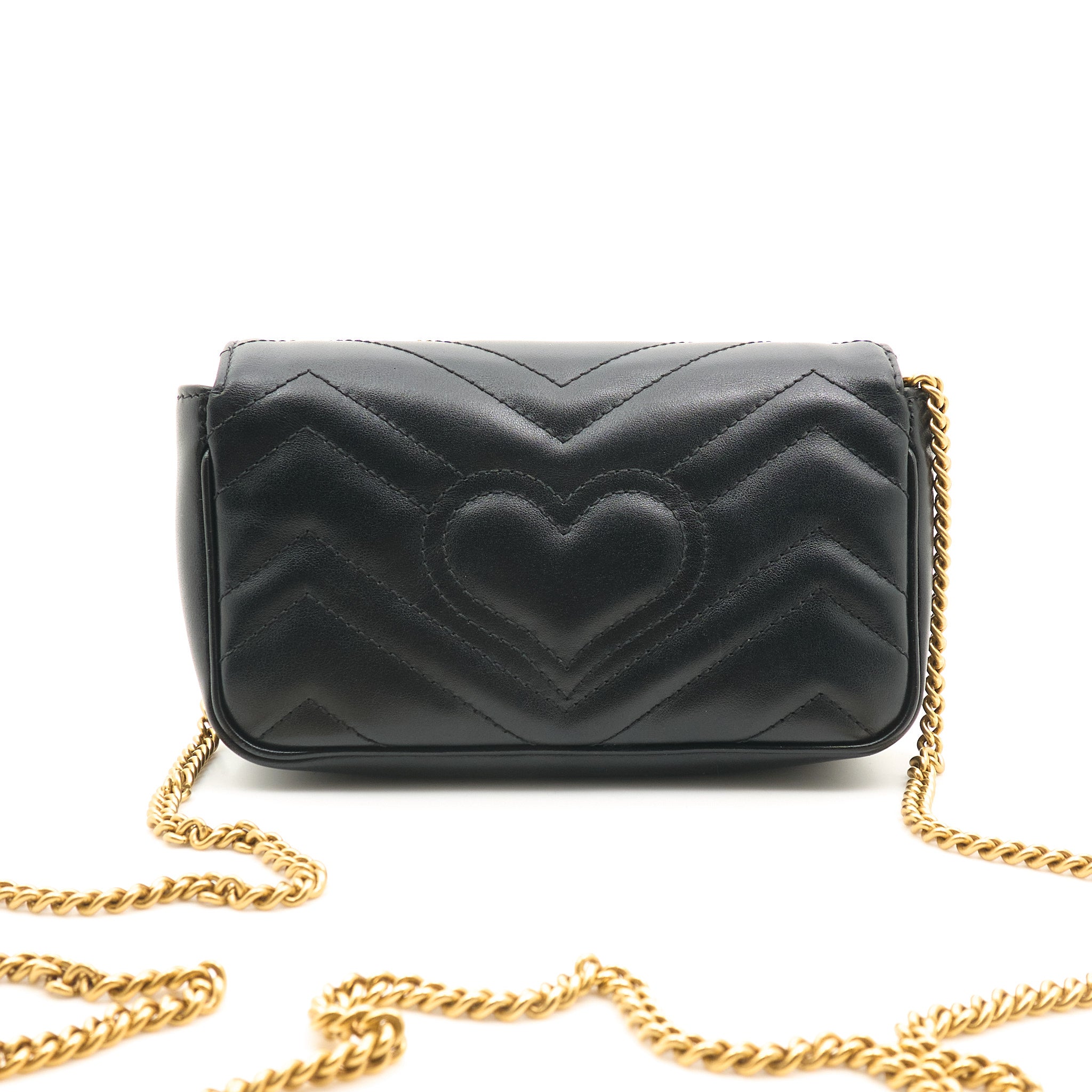 Gucci GG Marmont Matelassé Super Mini Black Bag